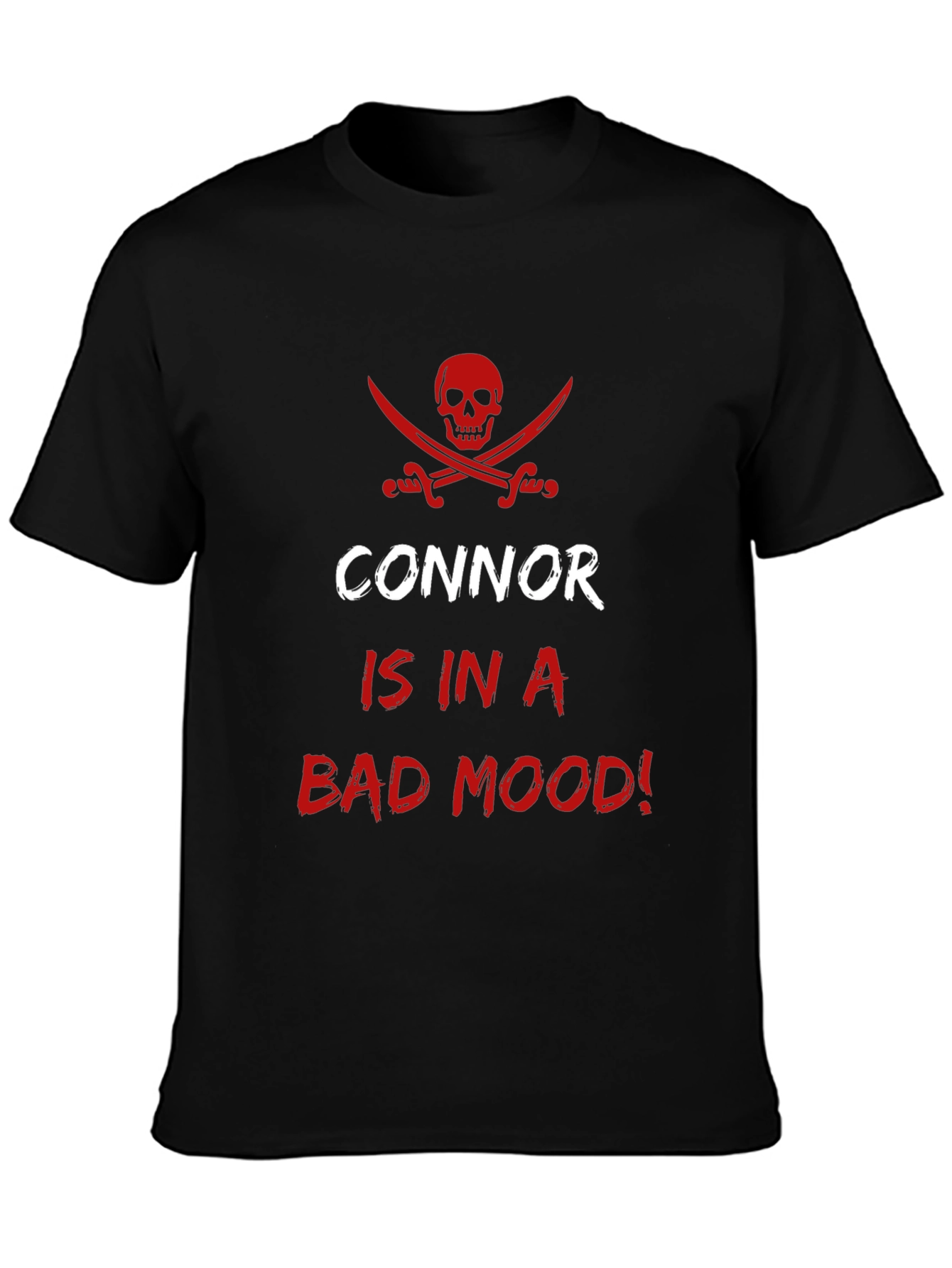 Connor Bad Mood Black Cotton T-Shirt