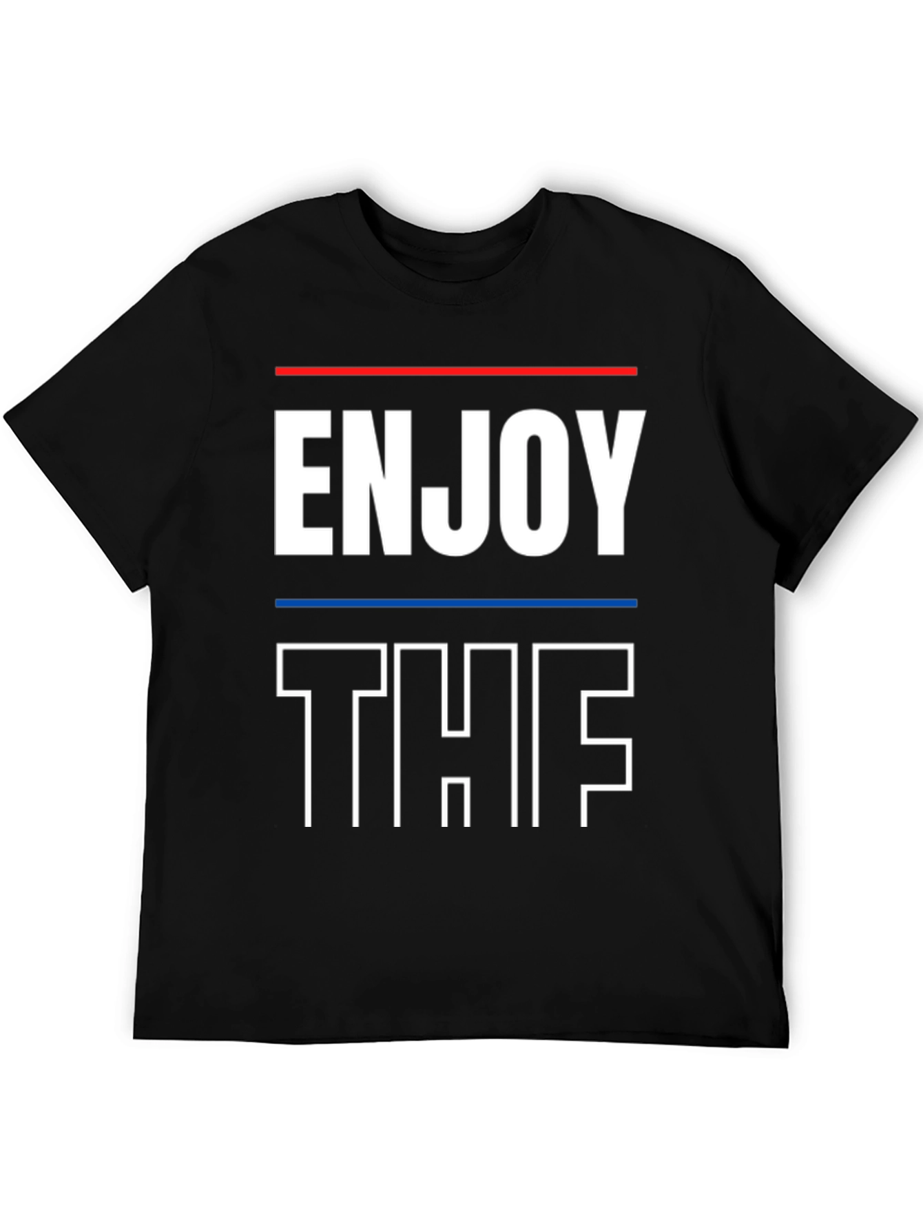 Enjoy The Shirt Graphic Tee Black Casual Wear