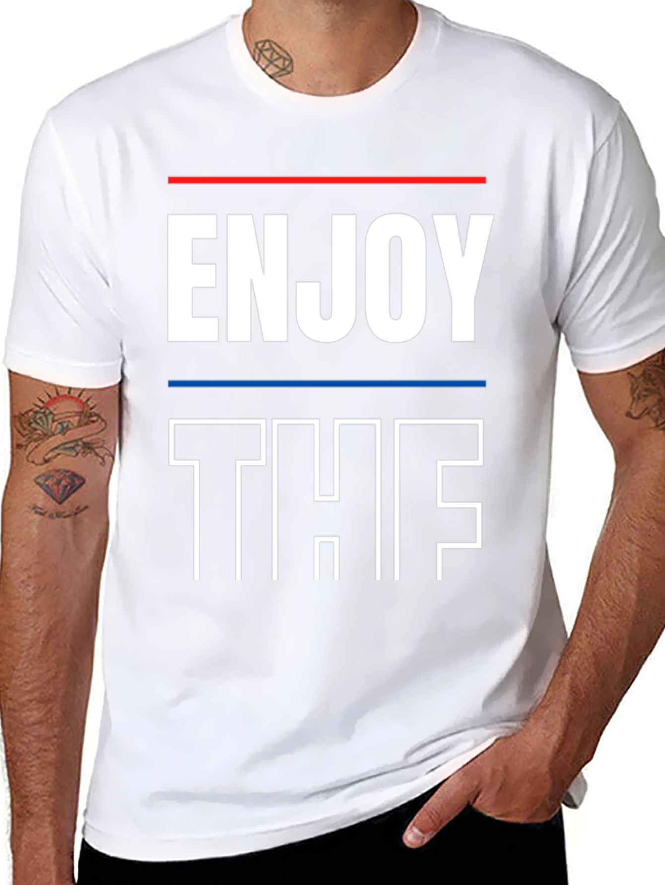 Enjoy The Shirt Graphic Tee Black Casual Wear