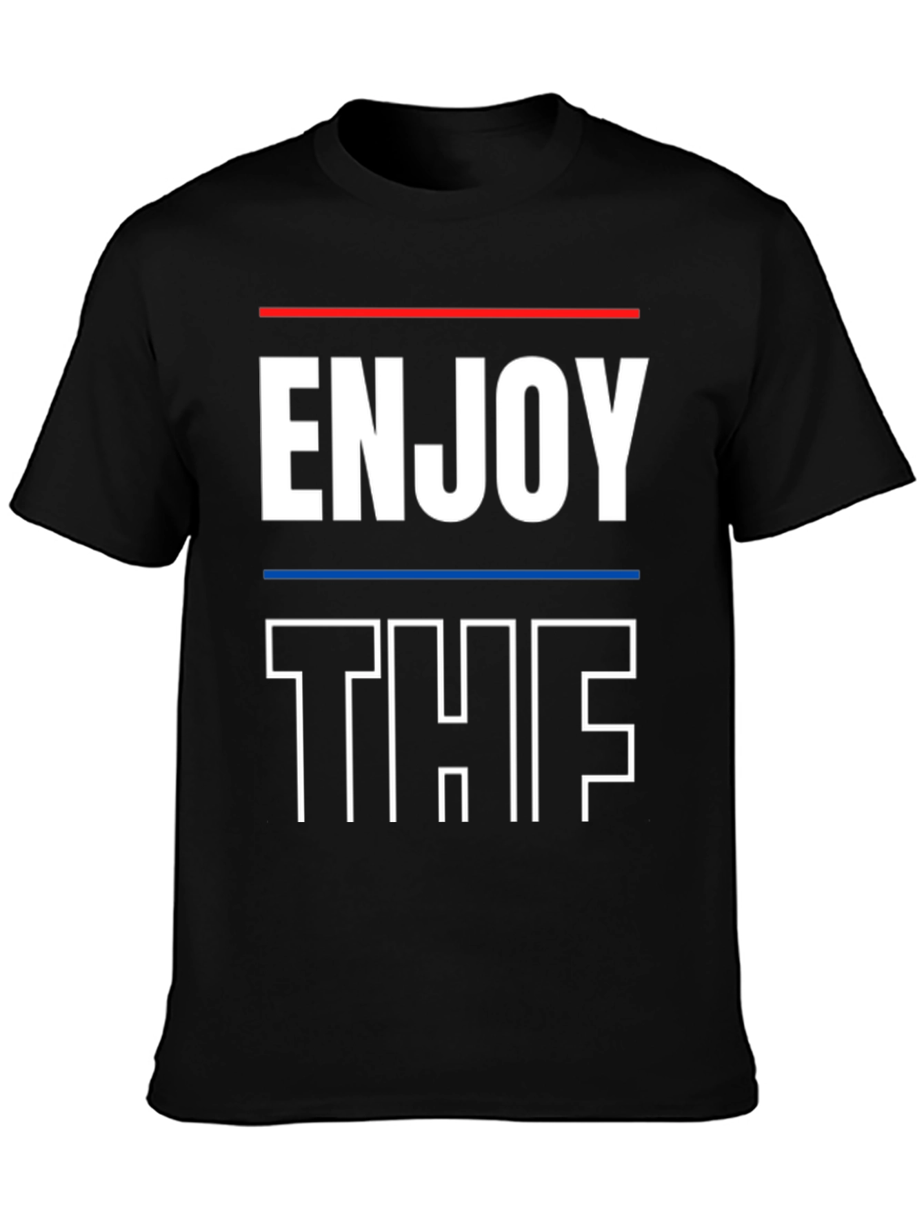 Enjoy The Shirt Graphic Tee Black Casual Wear