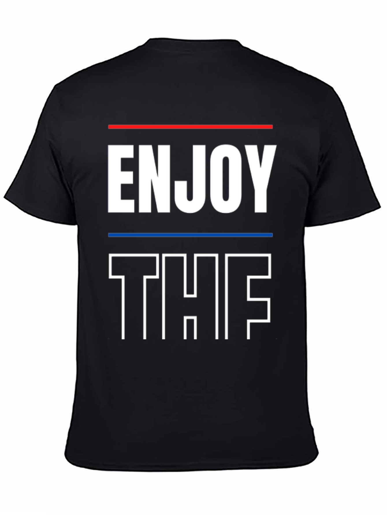Enjoy The Shirt Graphic Tee Black Casual Wear