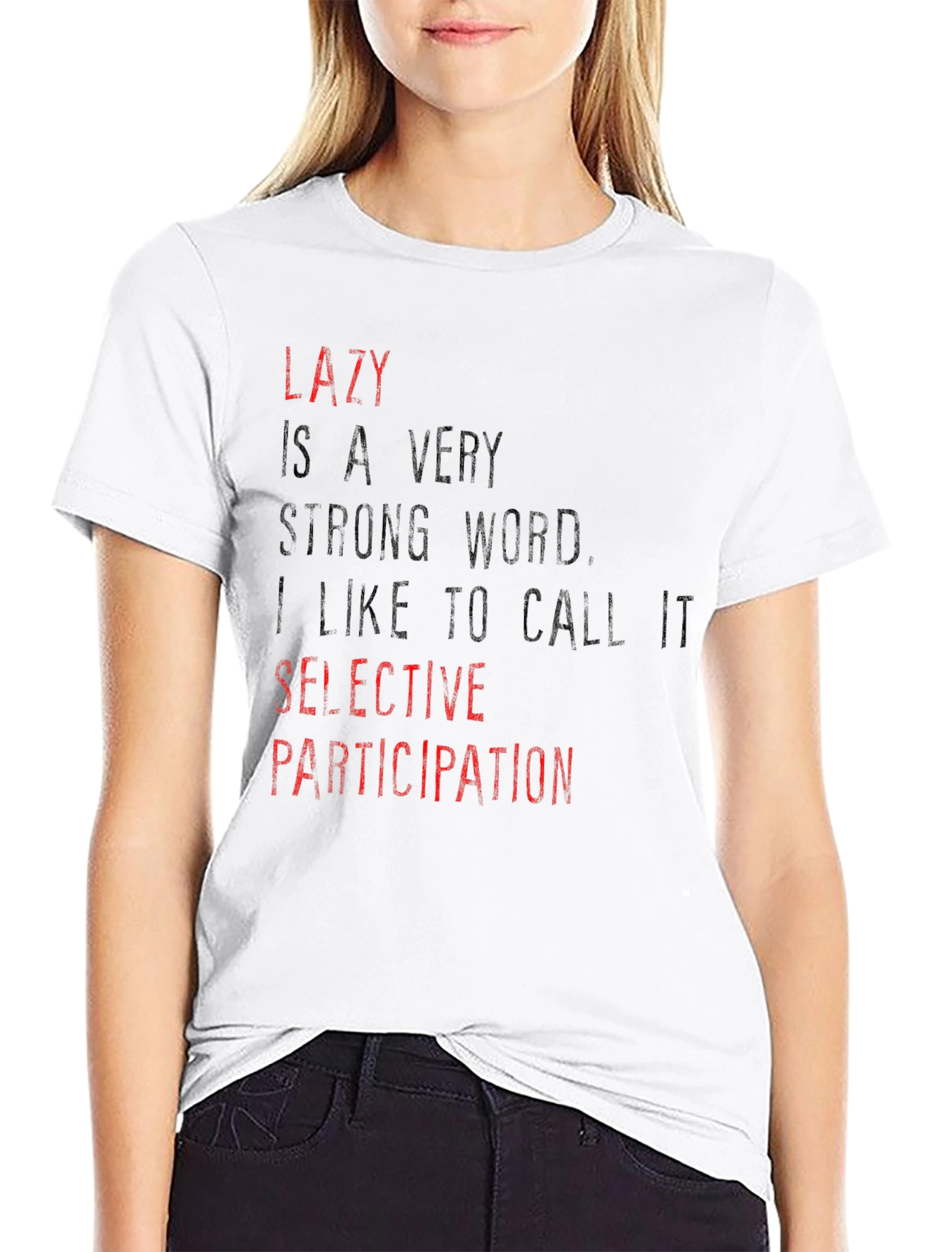 Lazy Selective Participation Graphic T-Shirt