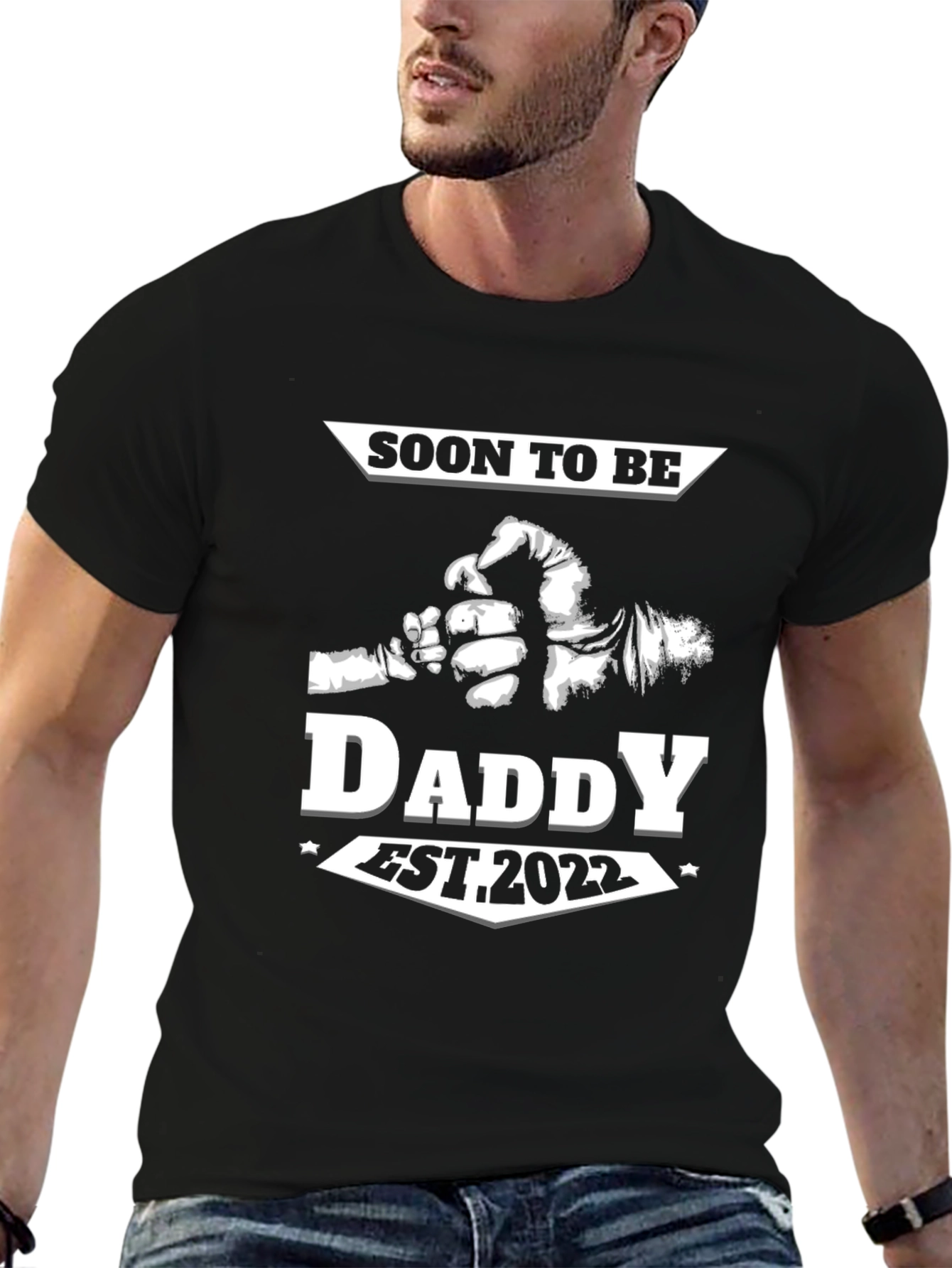 Soon To Be Daddy Est. 2022 Black T-Shirt