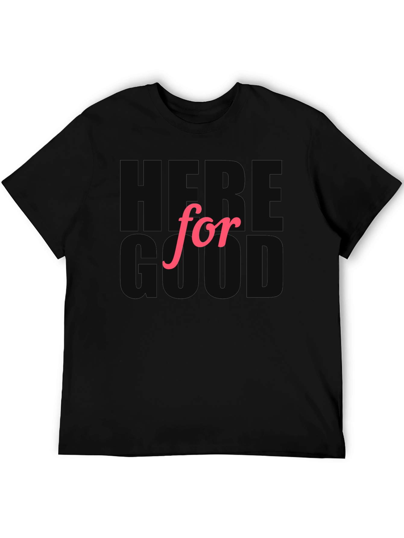 Here For Good Black Graphic Tee