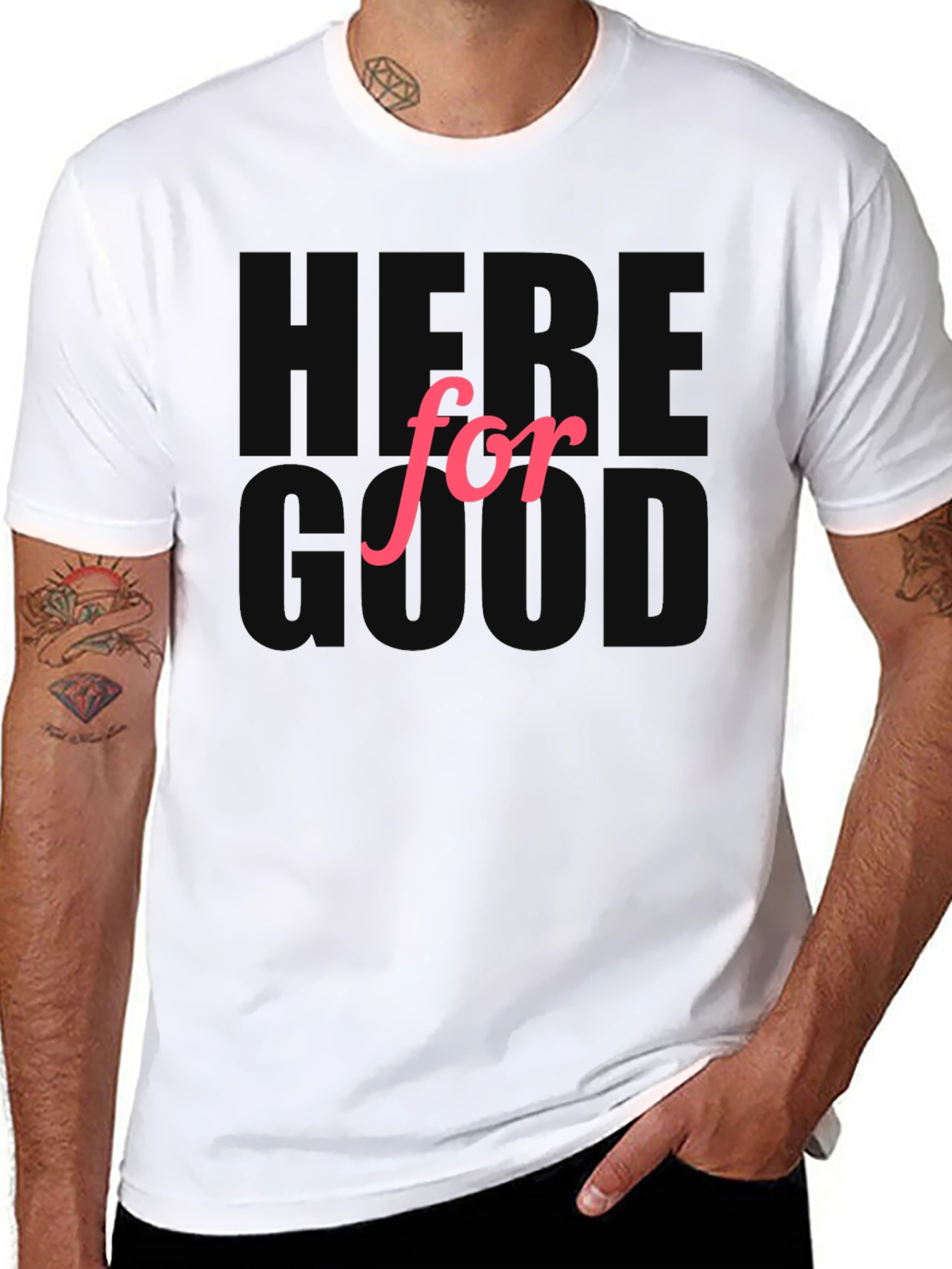 Here For Good Black Graphic Tee