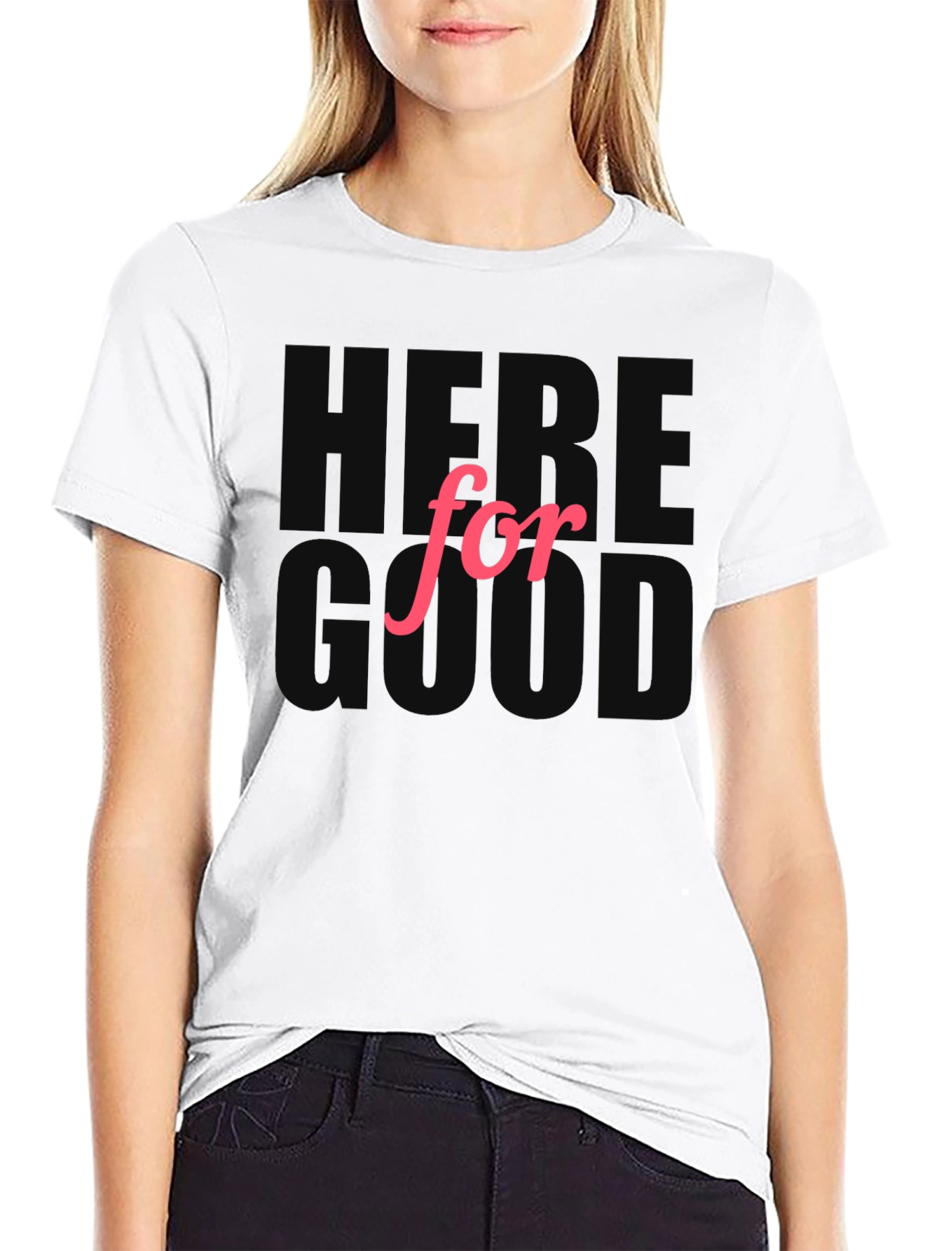 Here For Good Black Graphic Tee