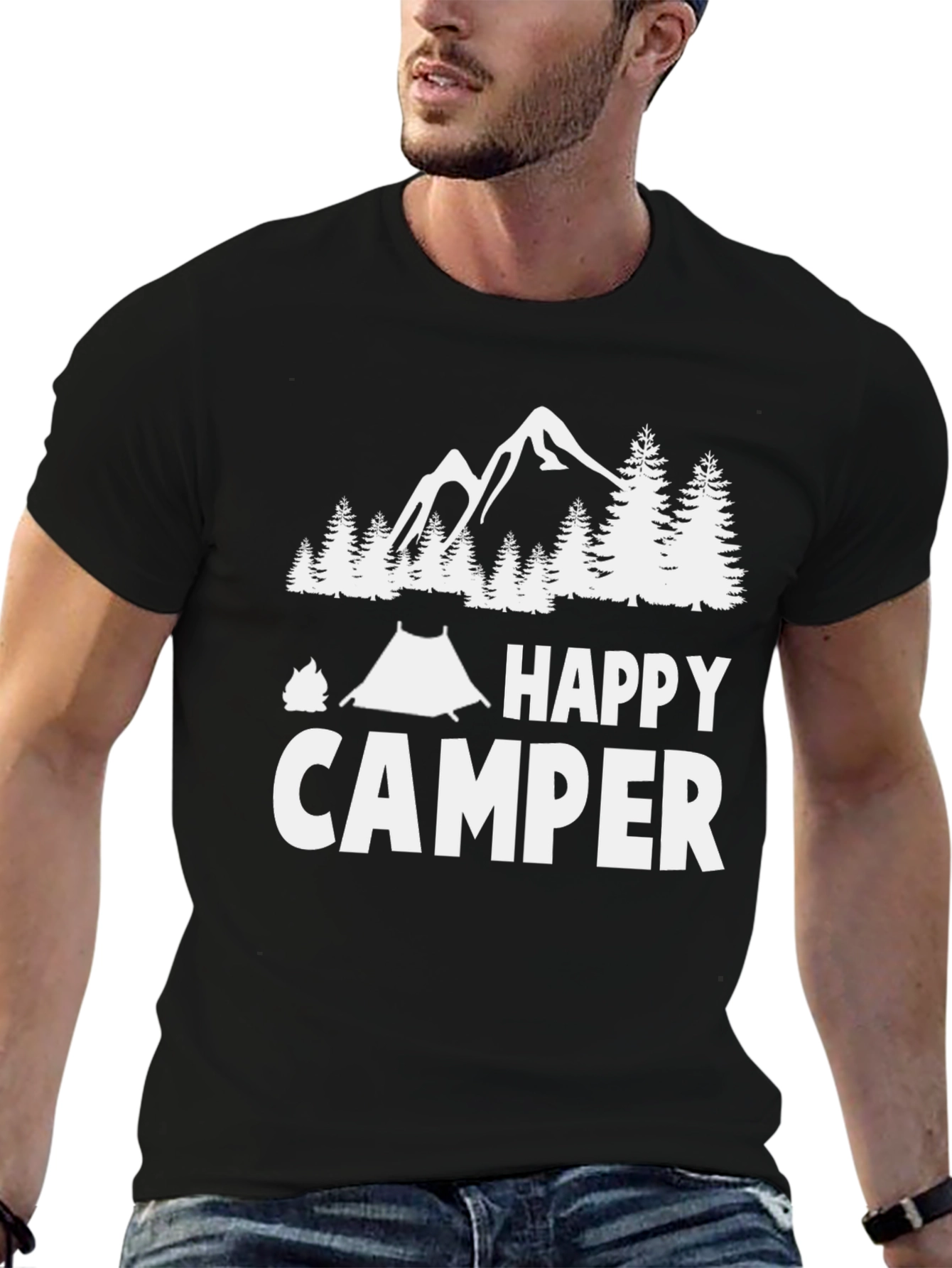 Happy Camper Graphic Tee - Outdoor Adventure Shirt