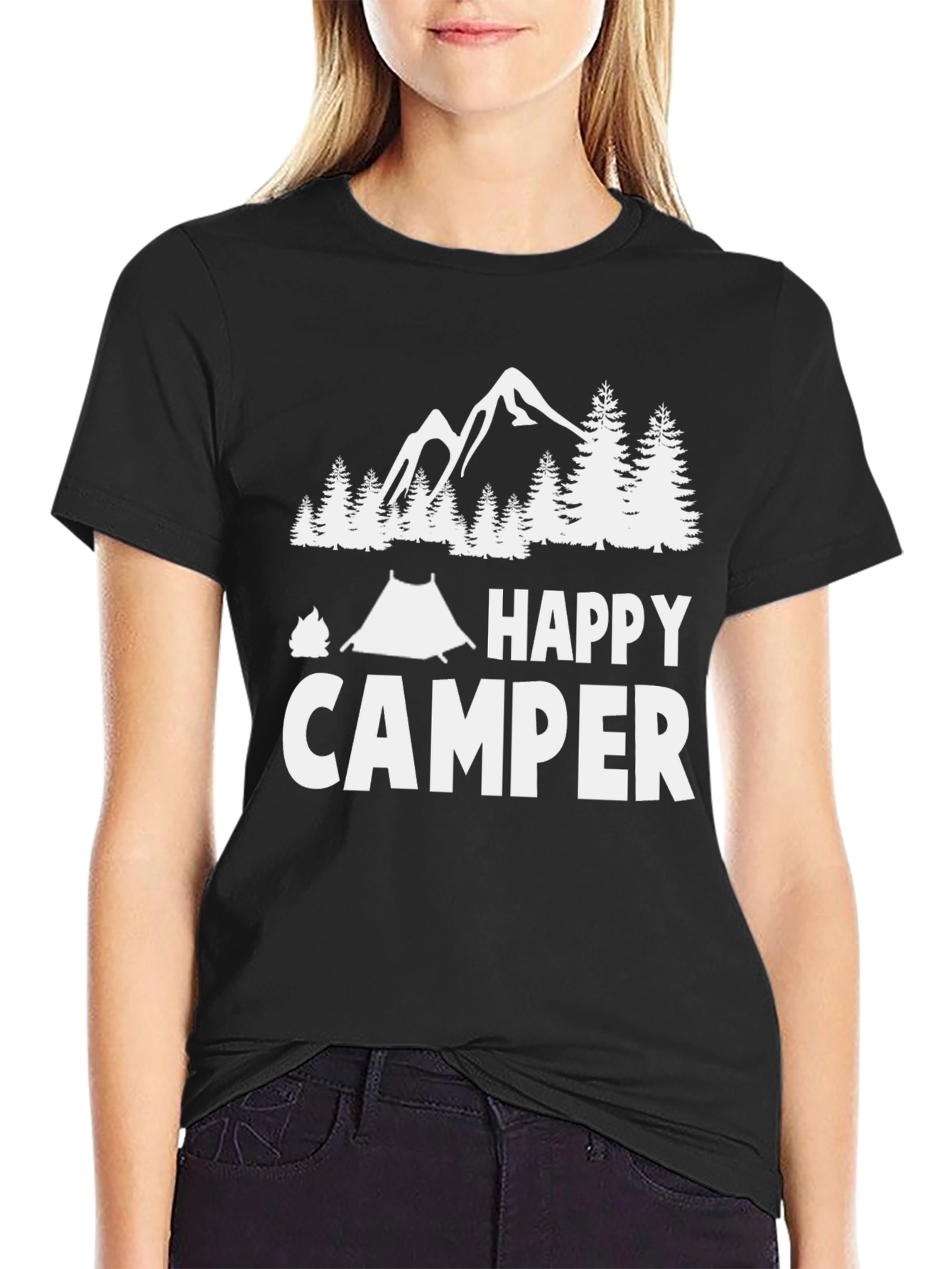Happy Camper Graphic Tee - Outdoor Adventure Shirt