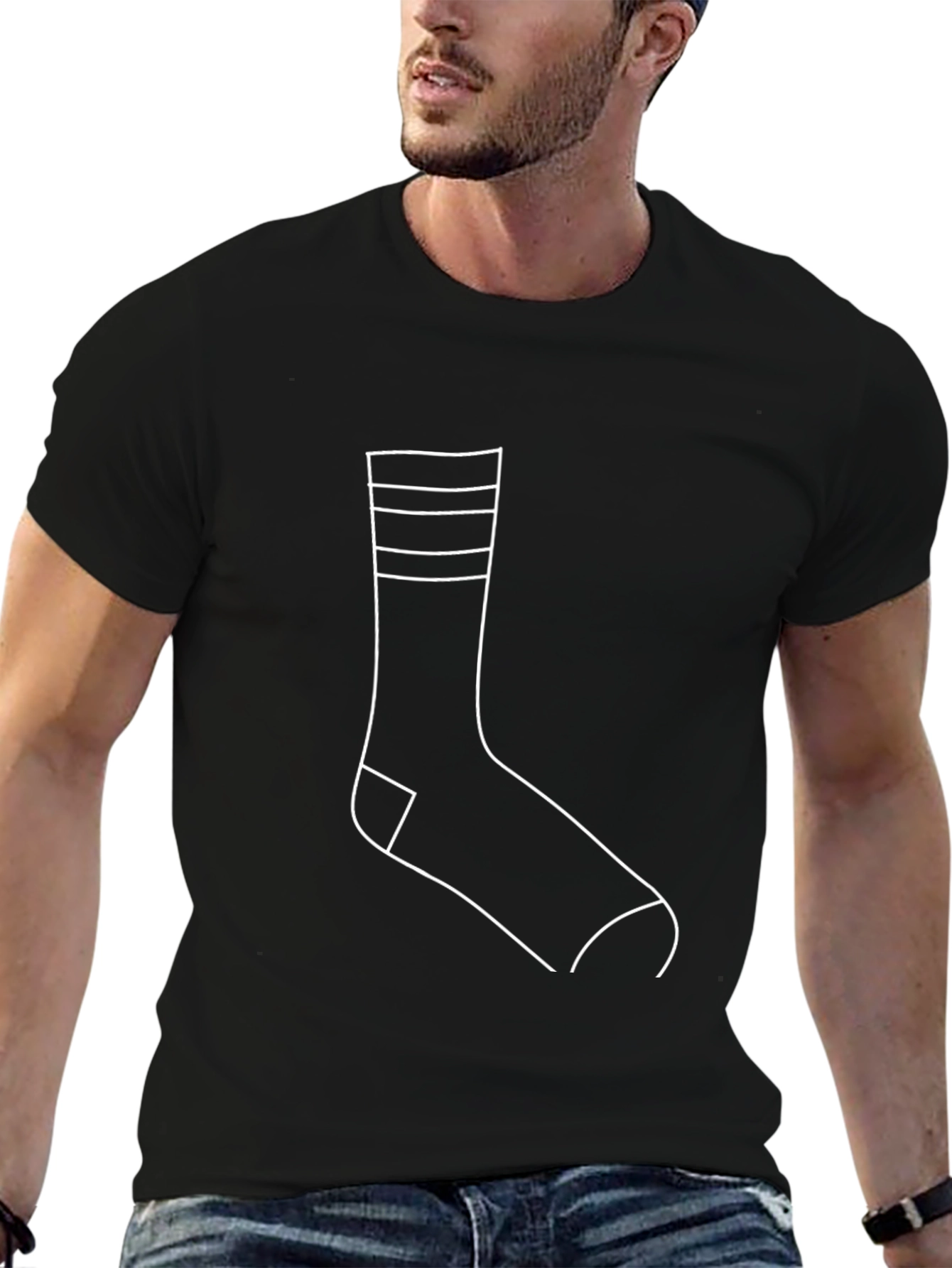 Sock Graphic Black T-Shirt