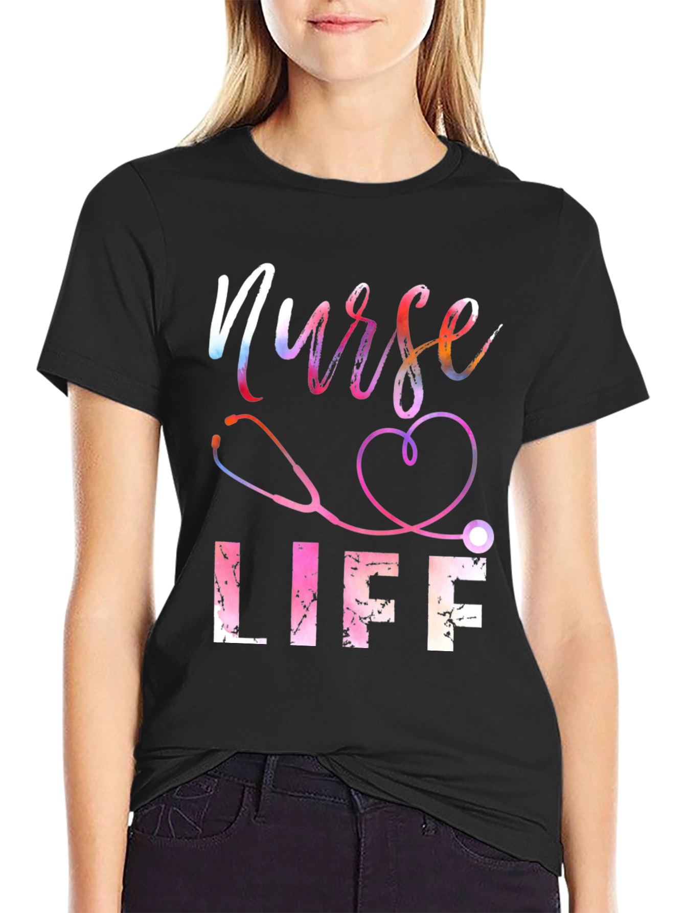 Nurse Life T-Shirt - Stethoscope Heart