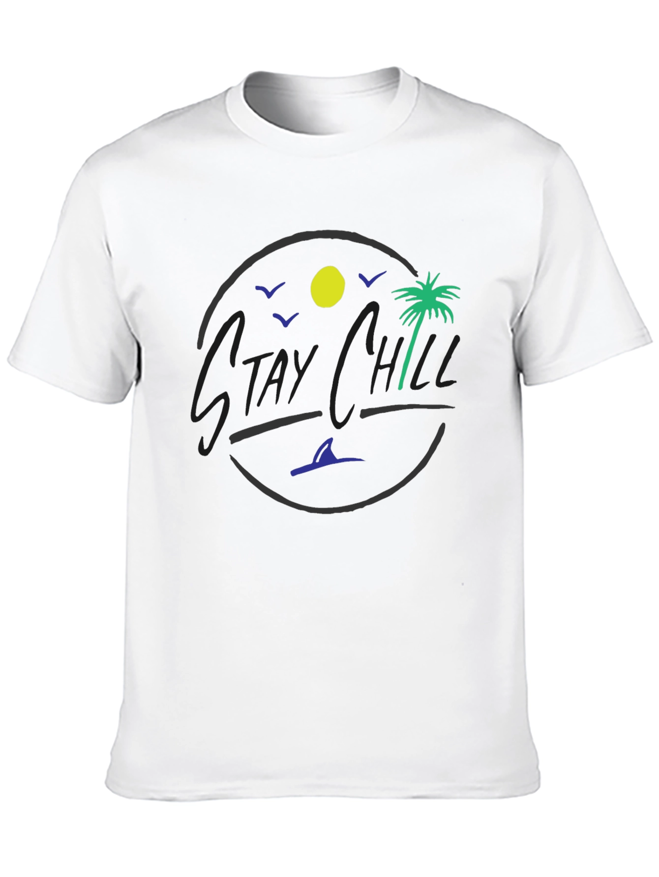 Stay Chill Graphic T-Shirt - Tropical Design
