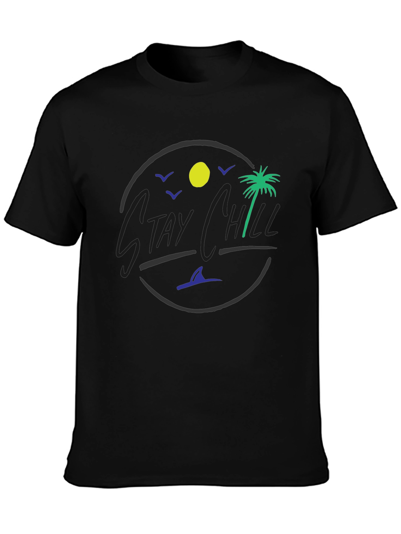 Stay Chill Graphic T-Shirt - Tropical Design