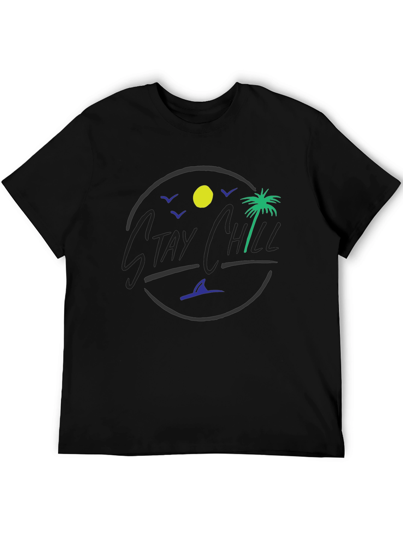 Stay Chill Graphic T-Shirt - Tropical Design