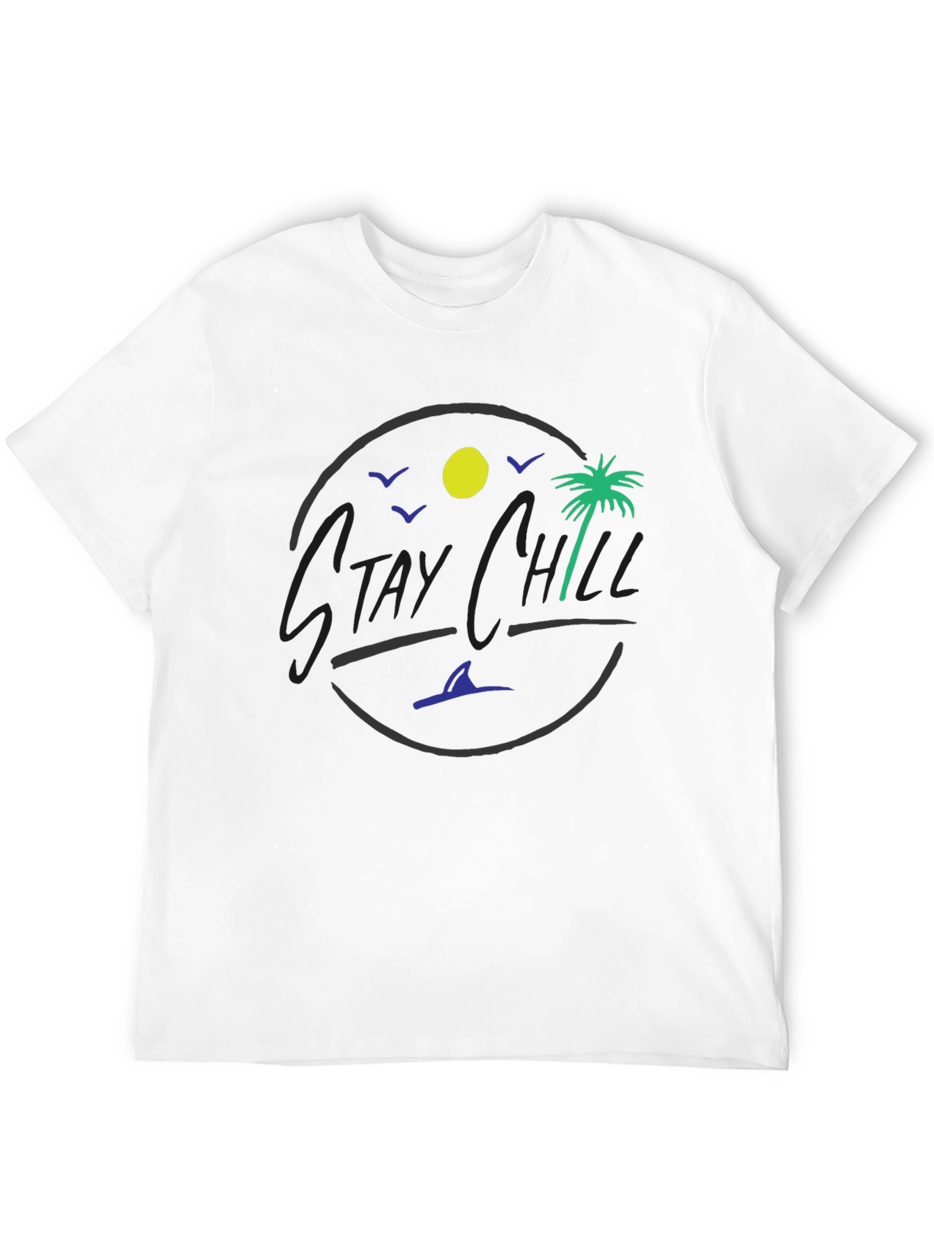 Stay Chill Graphic T-Shirt - Tropical Design
