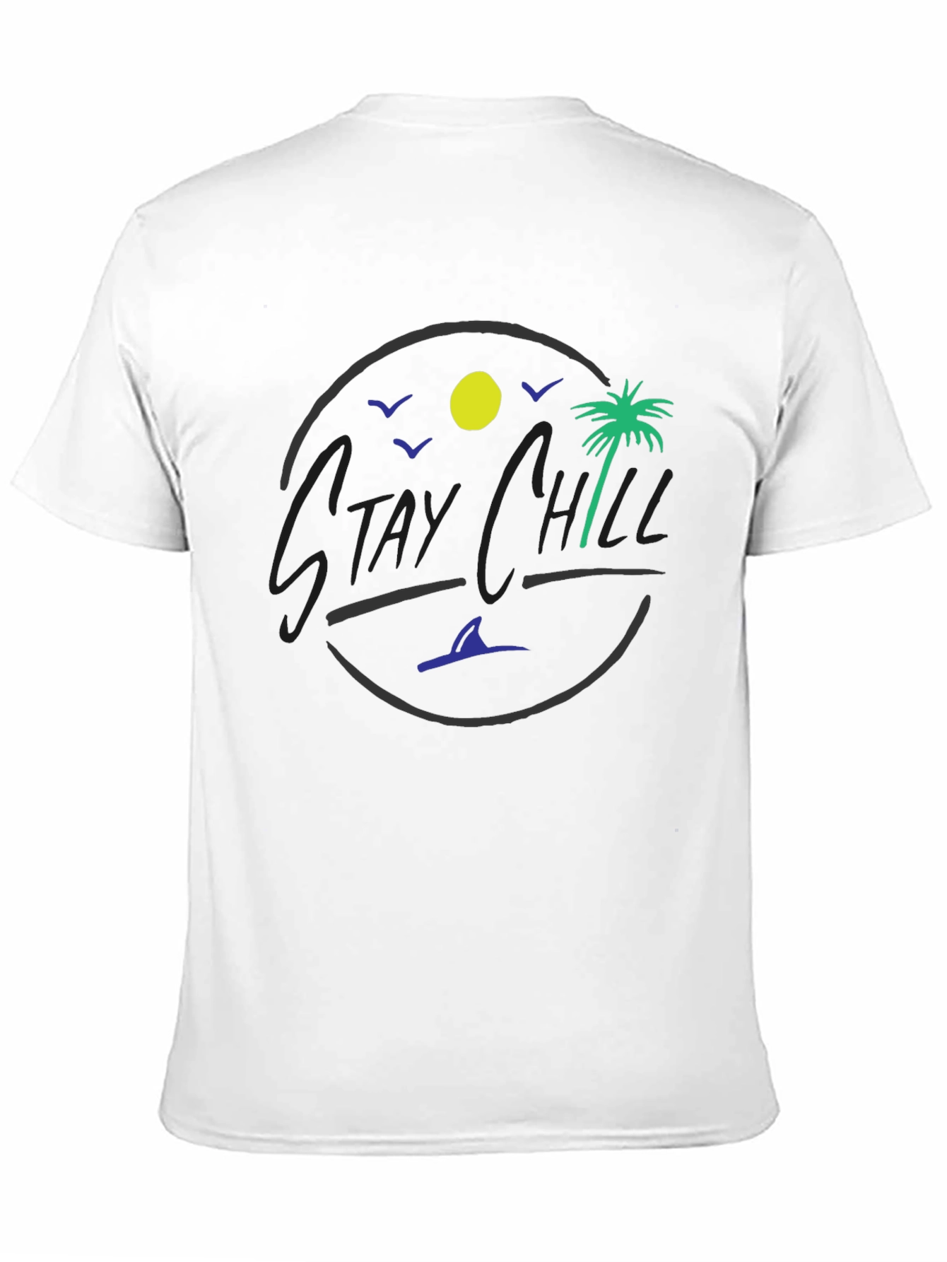 Stay Chill Graphic T-Shirt - Tropical Design