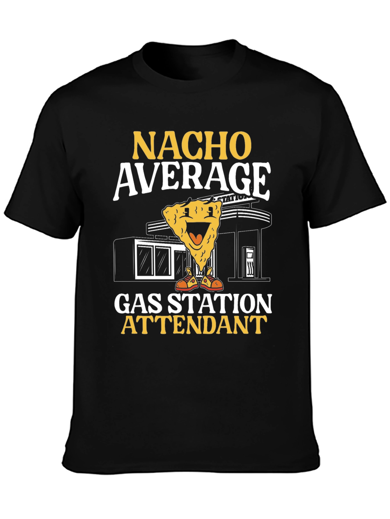 Nacho Average Gas Station Attendant Black T-Shirt