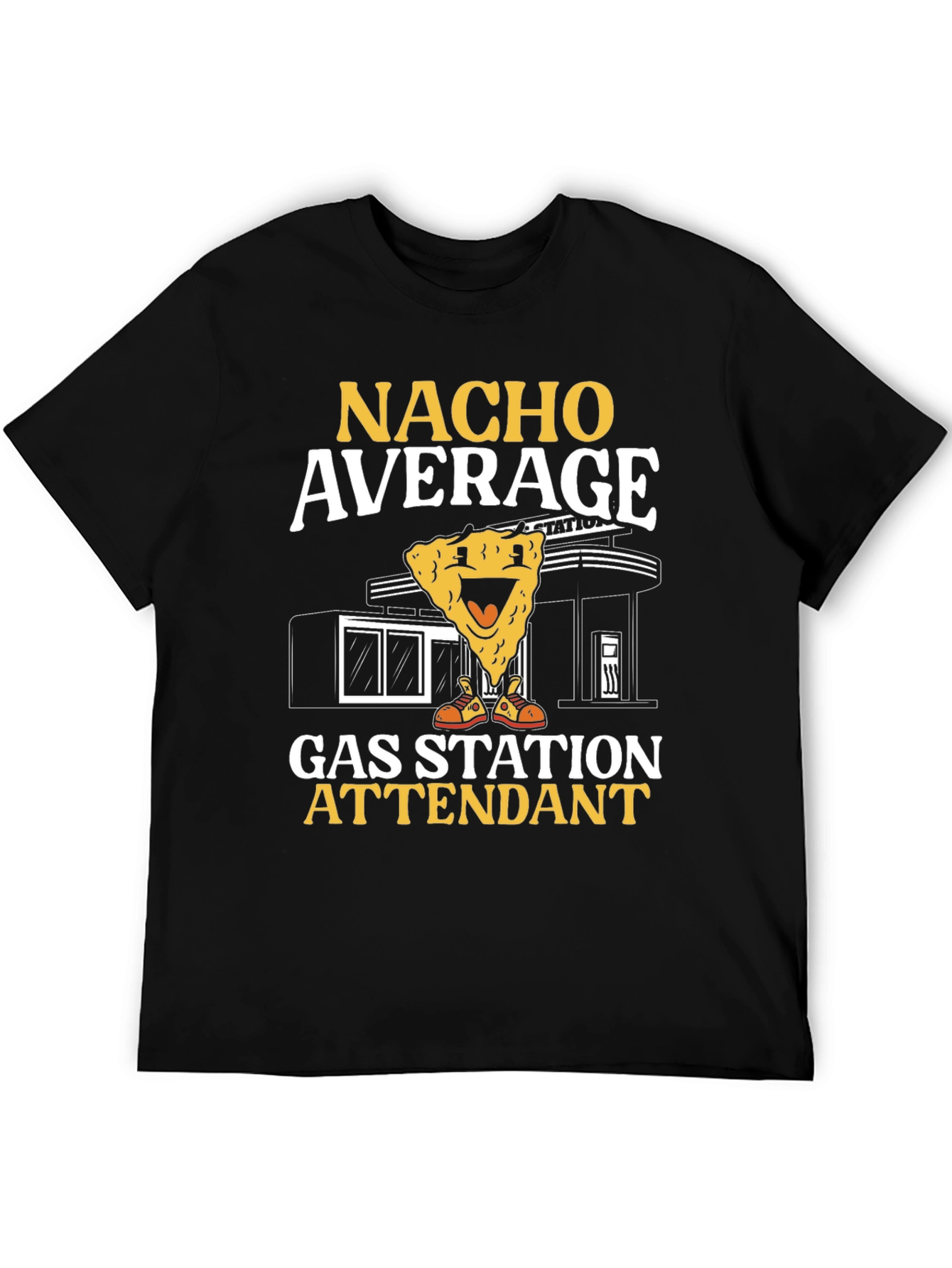 Nacho Average Gas Station Attendant Black T-Shirt