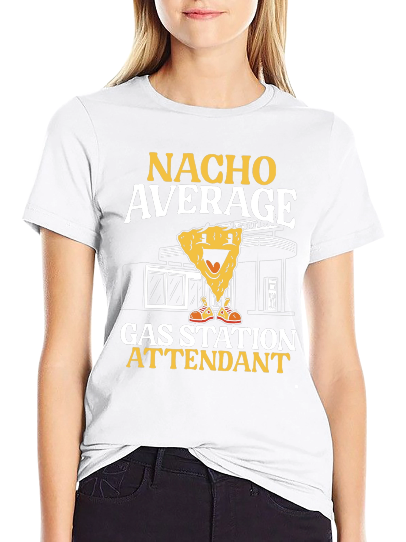 Nacho Average Gas Station Attendant Black T-Shirt