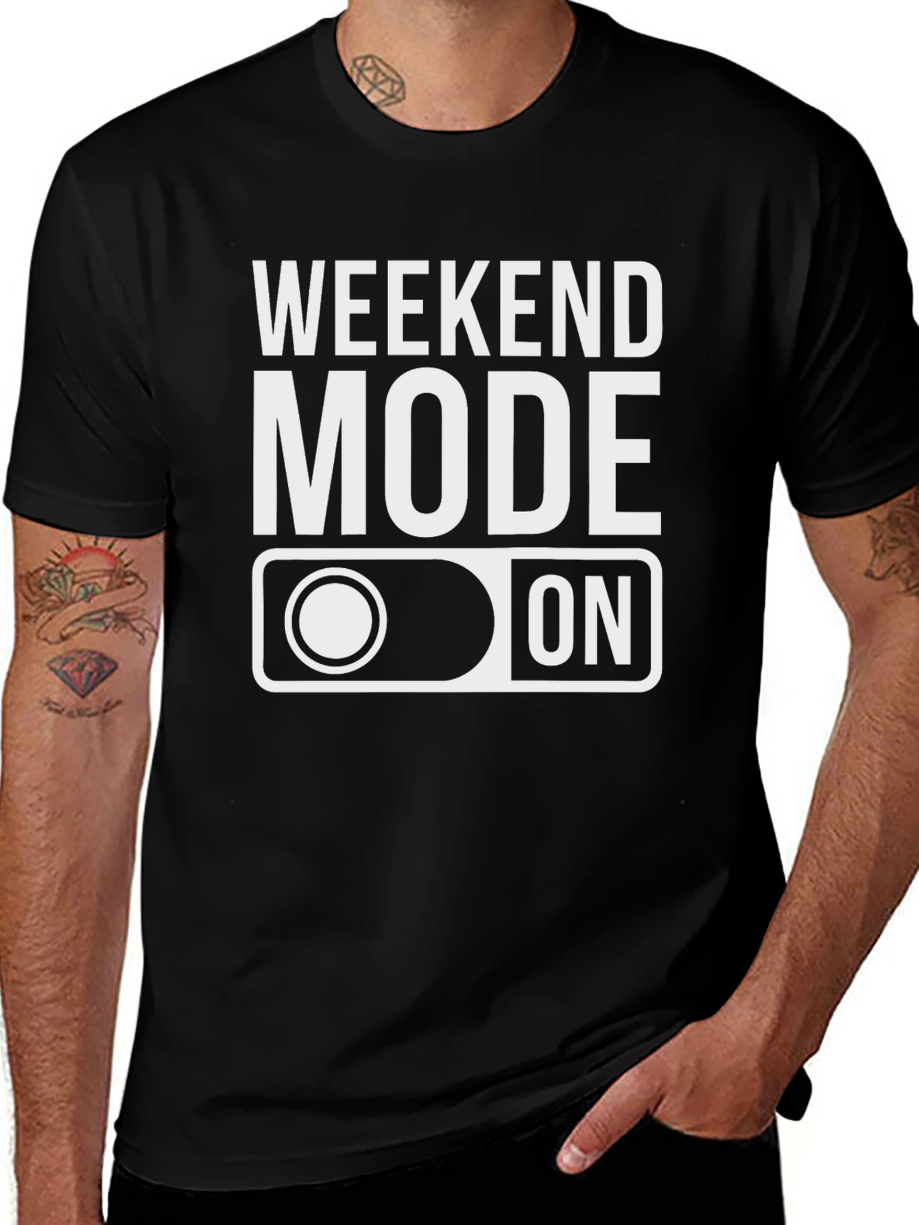 Weekend Mode On Black T-Shirt