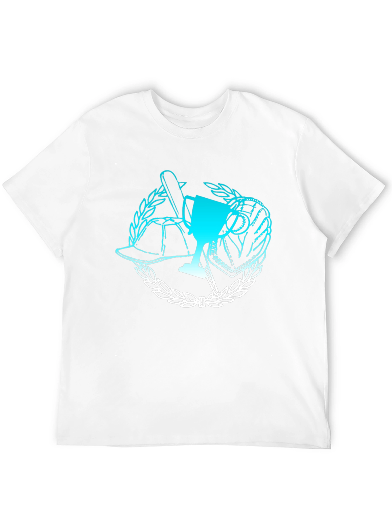 Baseball Trophy Graphic Tee - Black Cotton T-Shirt