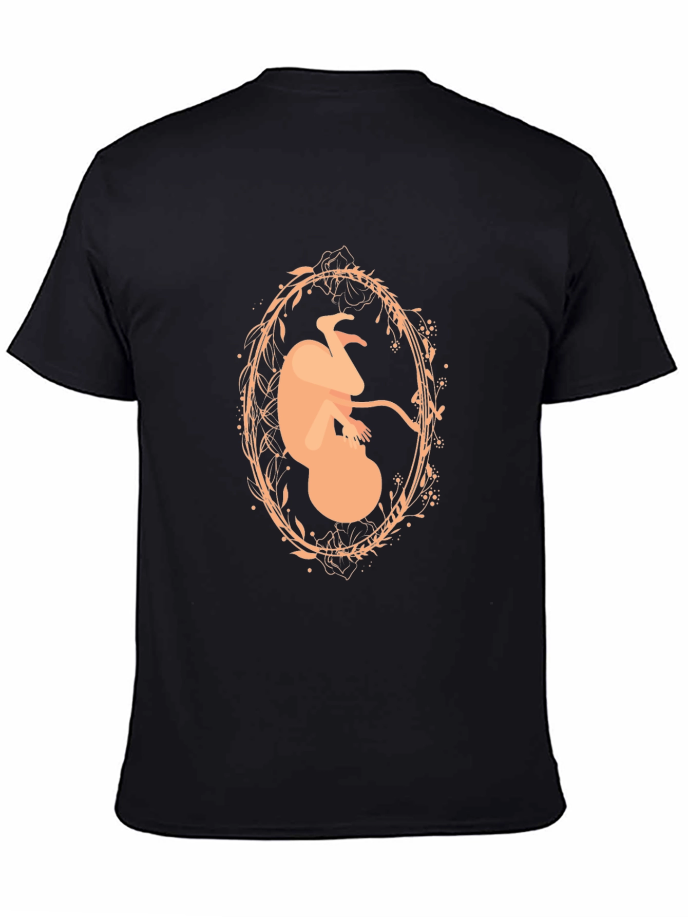 Abstract Fetus Graphic Black T-Shirt