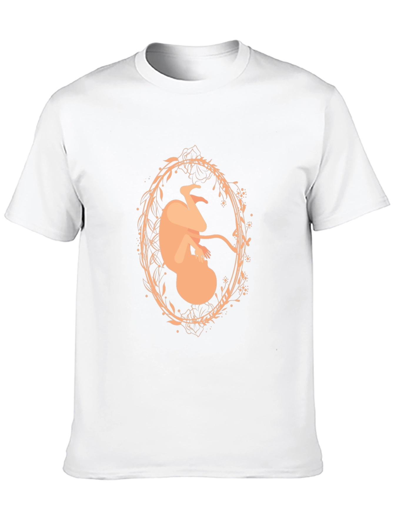 Abstract Fetus Graphic Black T-Shirt