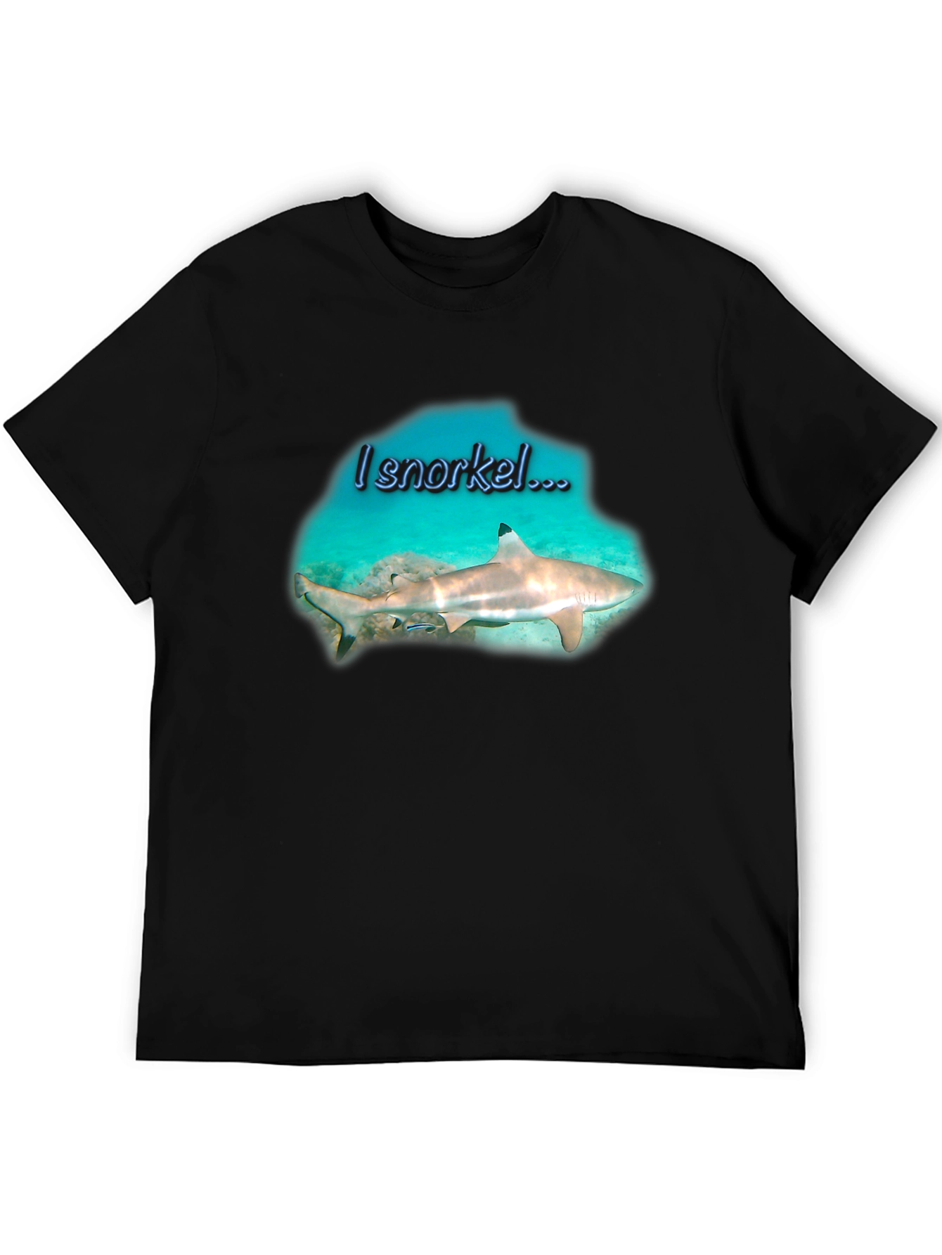 I Snorkel Shark Black T-Shirt