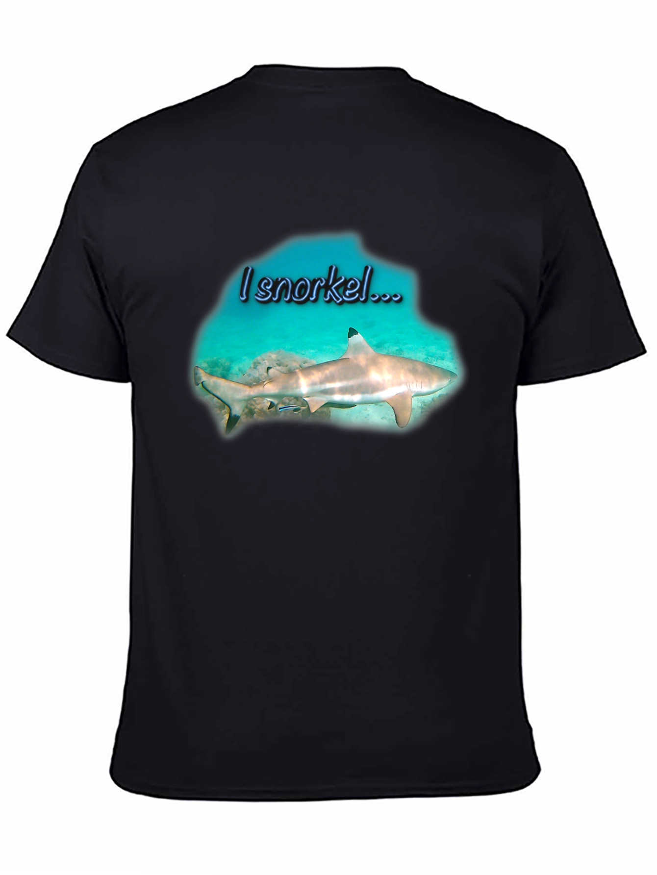I Snorkel Shark Black T-Shirt