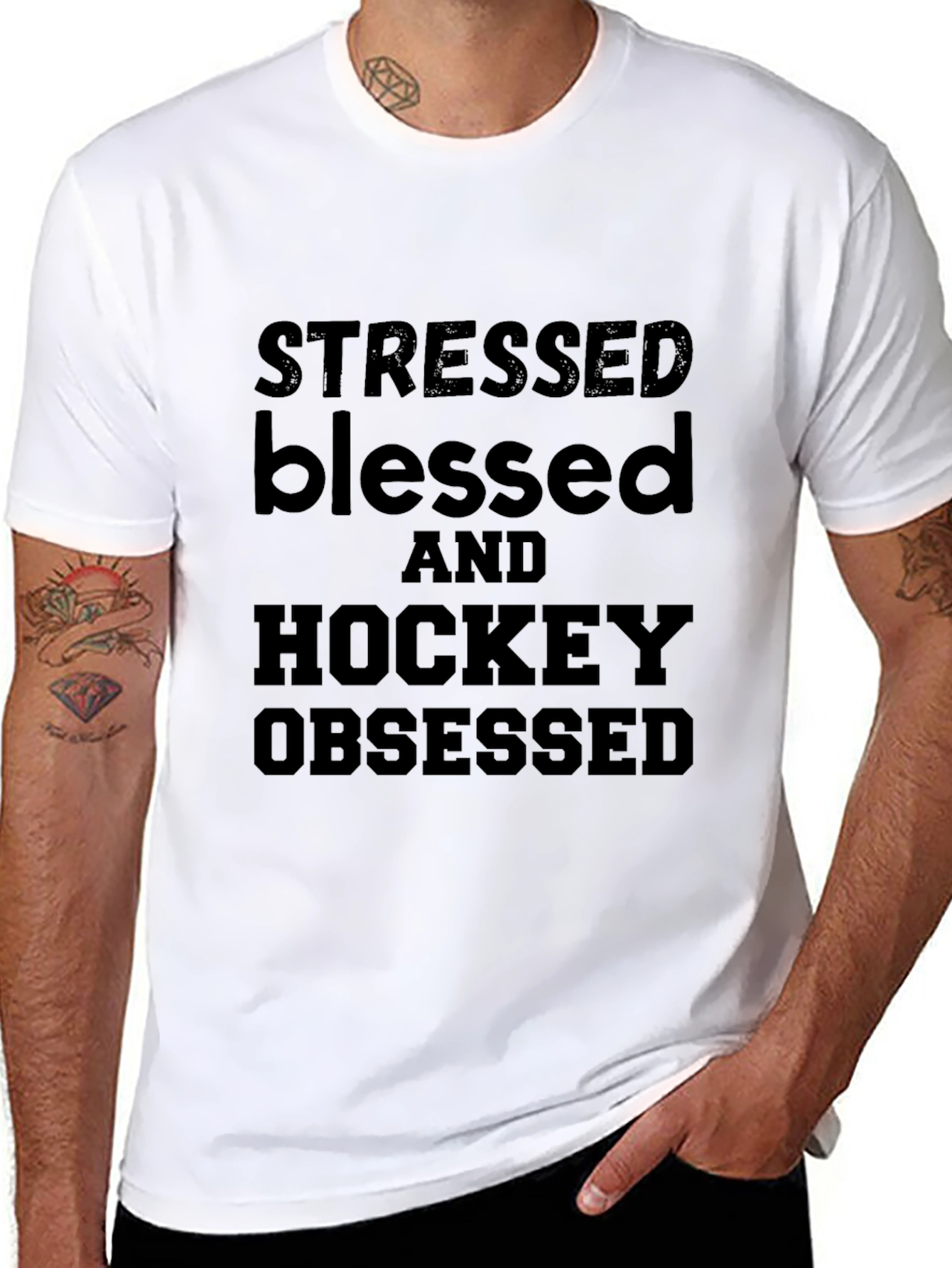 Stressed Blessed & Hockey Obsessed Tee