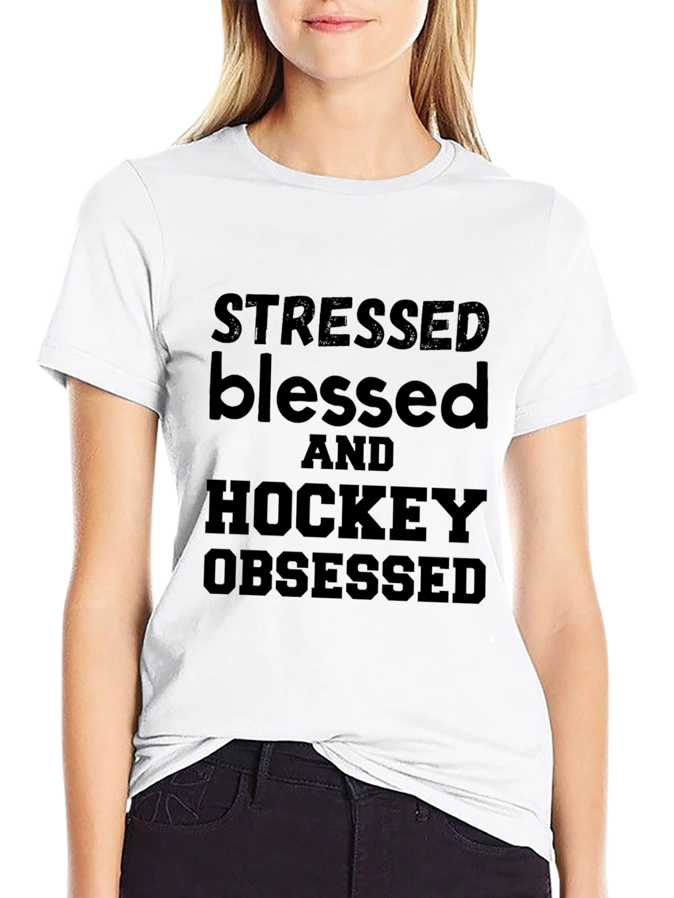 Stressed Blessed & Hockey Obsessed Tee