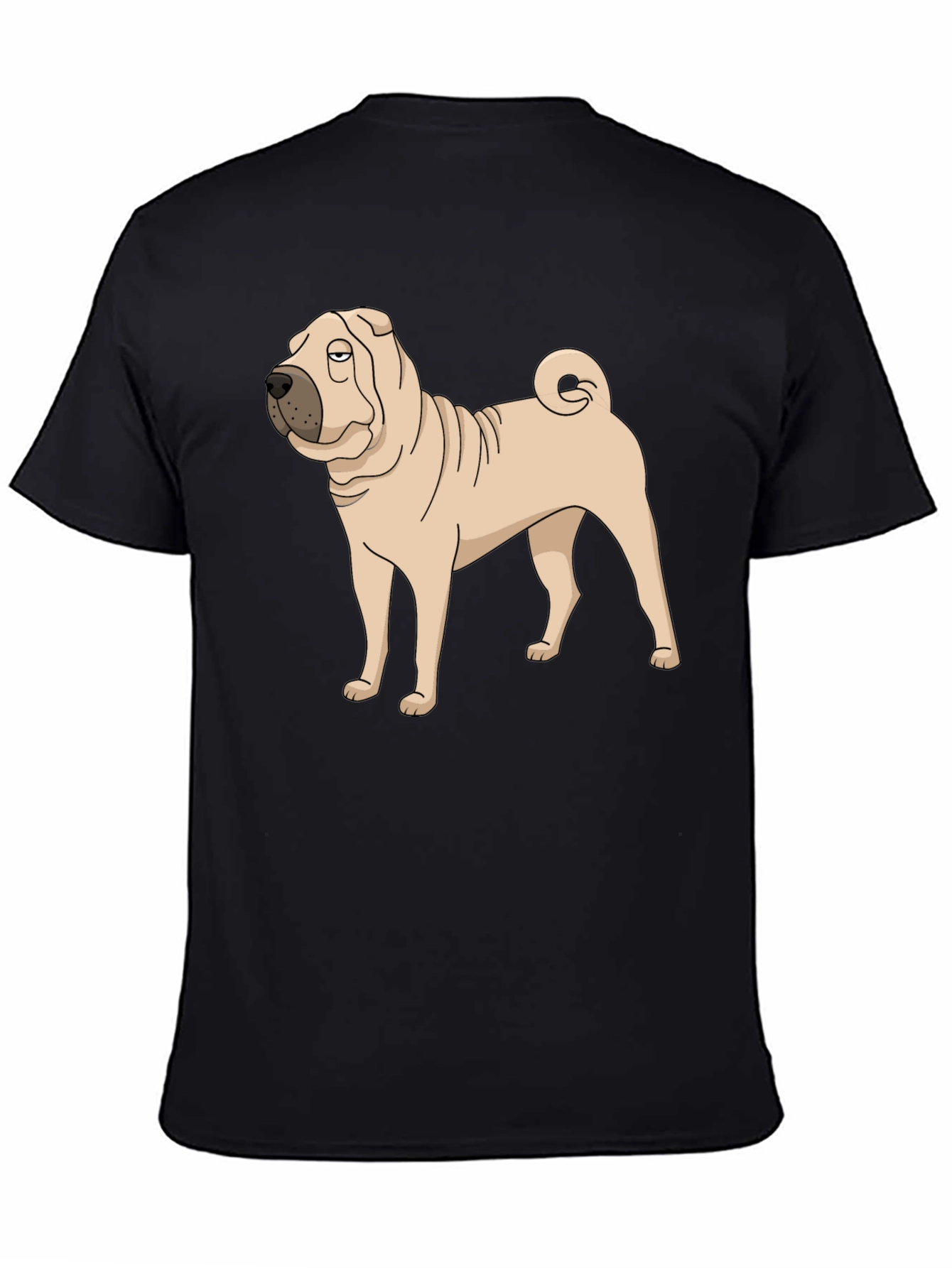 Shar Pei Dog Graphic Tee - Black