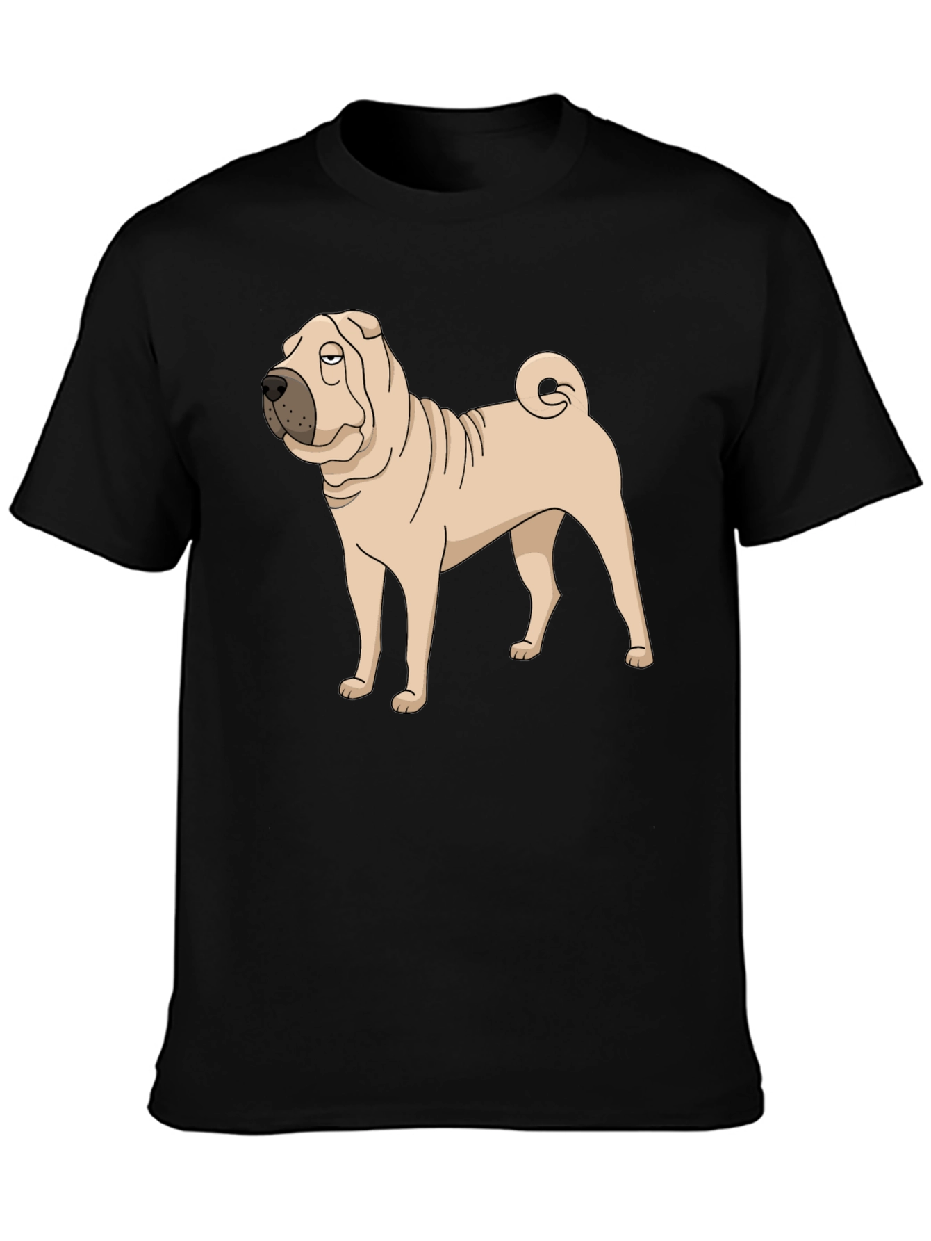Shar Pei Dog Graphic Tee - Black