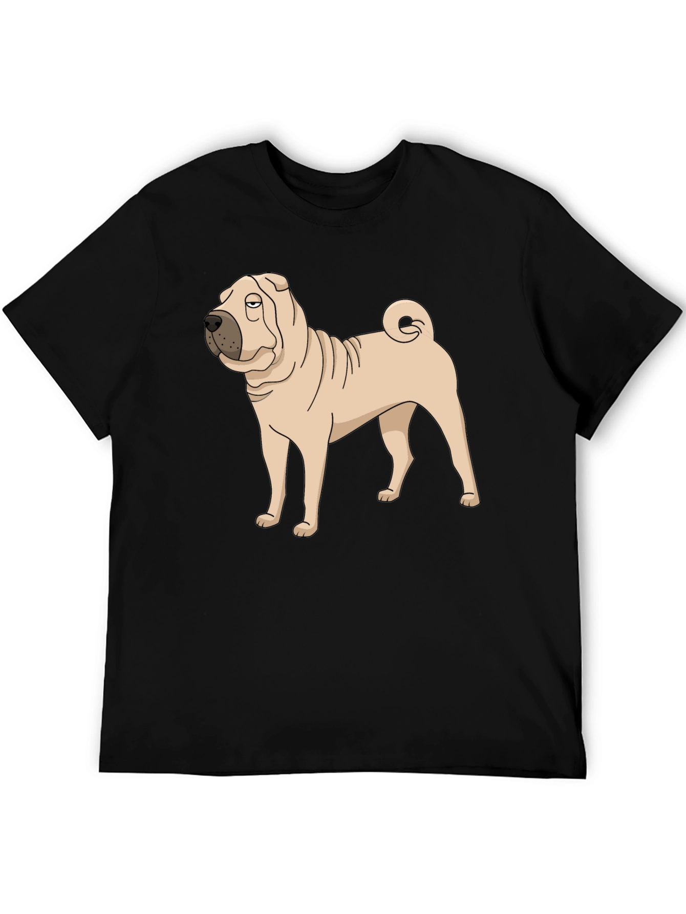 Shar Pei Dog Graphic Tee - Black