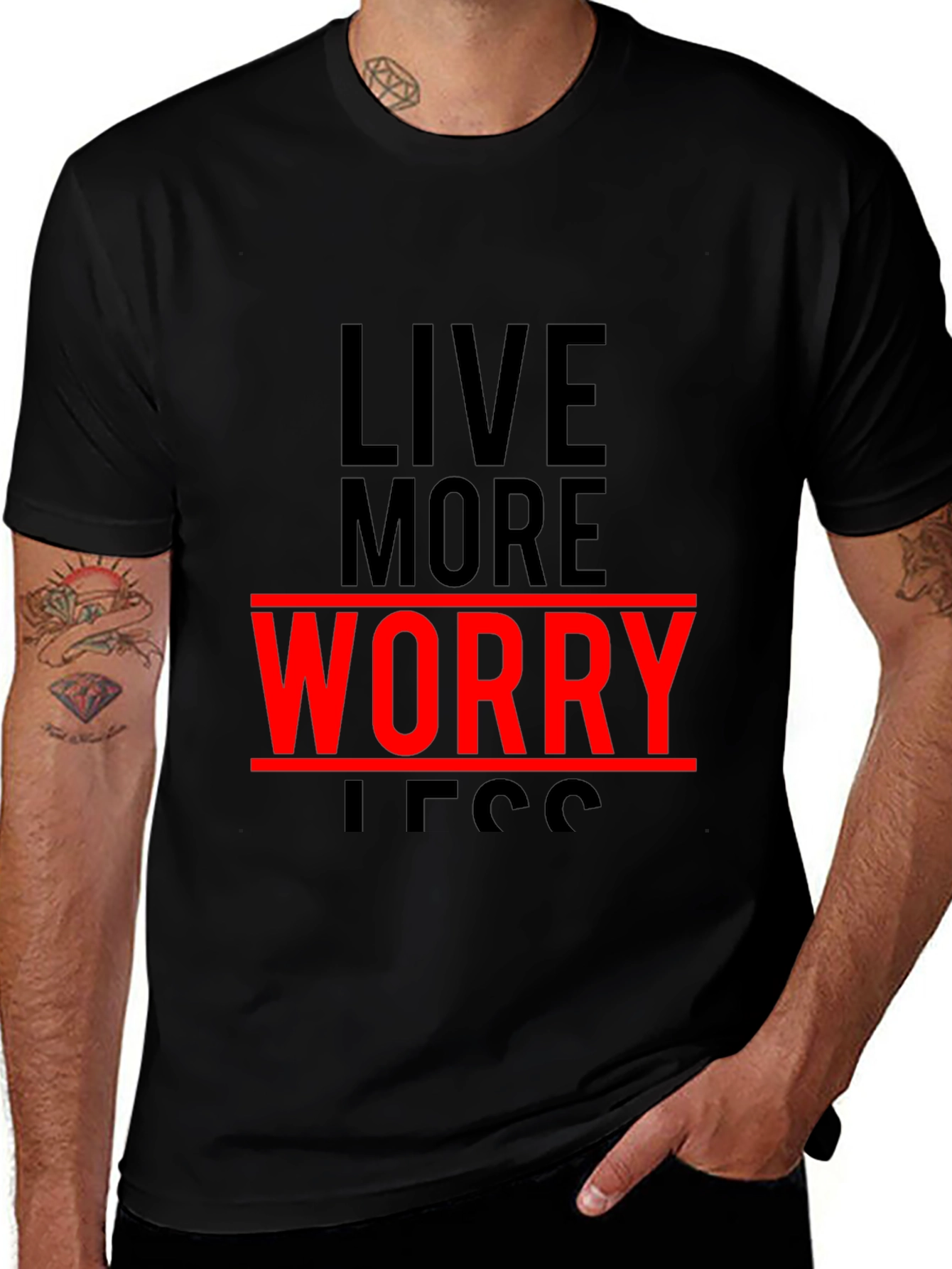 Live More Worry Less Graphic T-Shirt