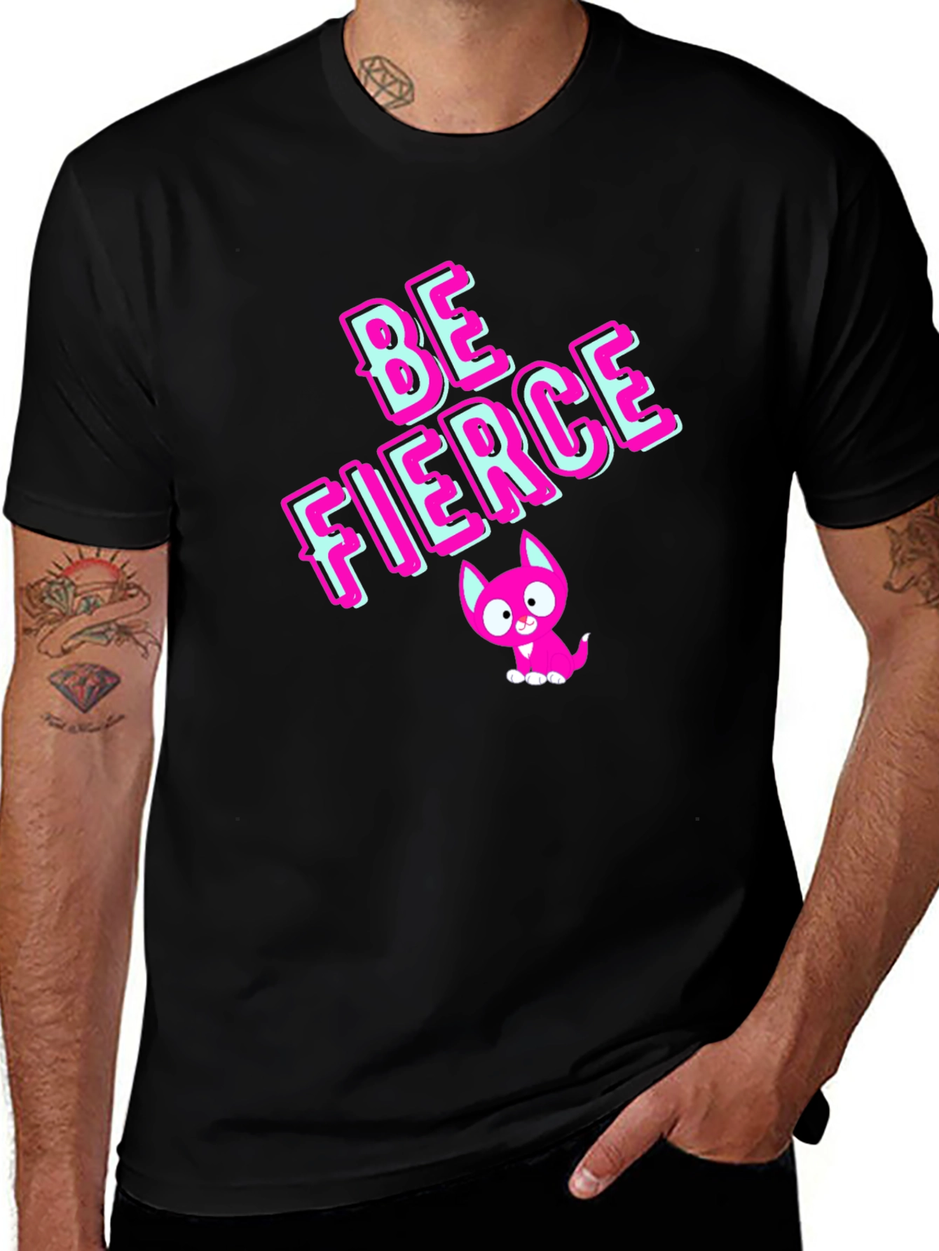 Be Fierce Graphic Tee - Stylish Black Cotton T-Shirt