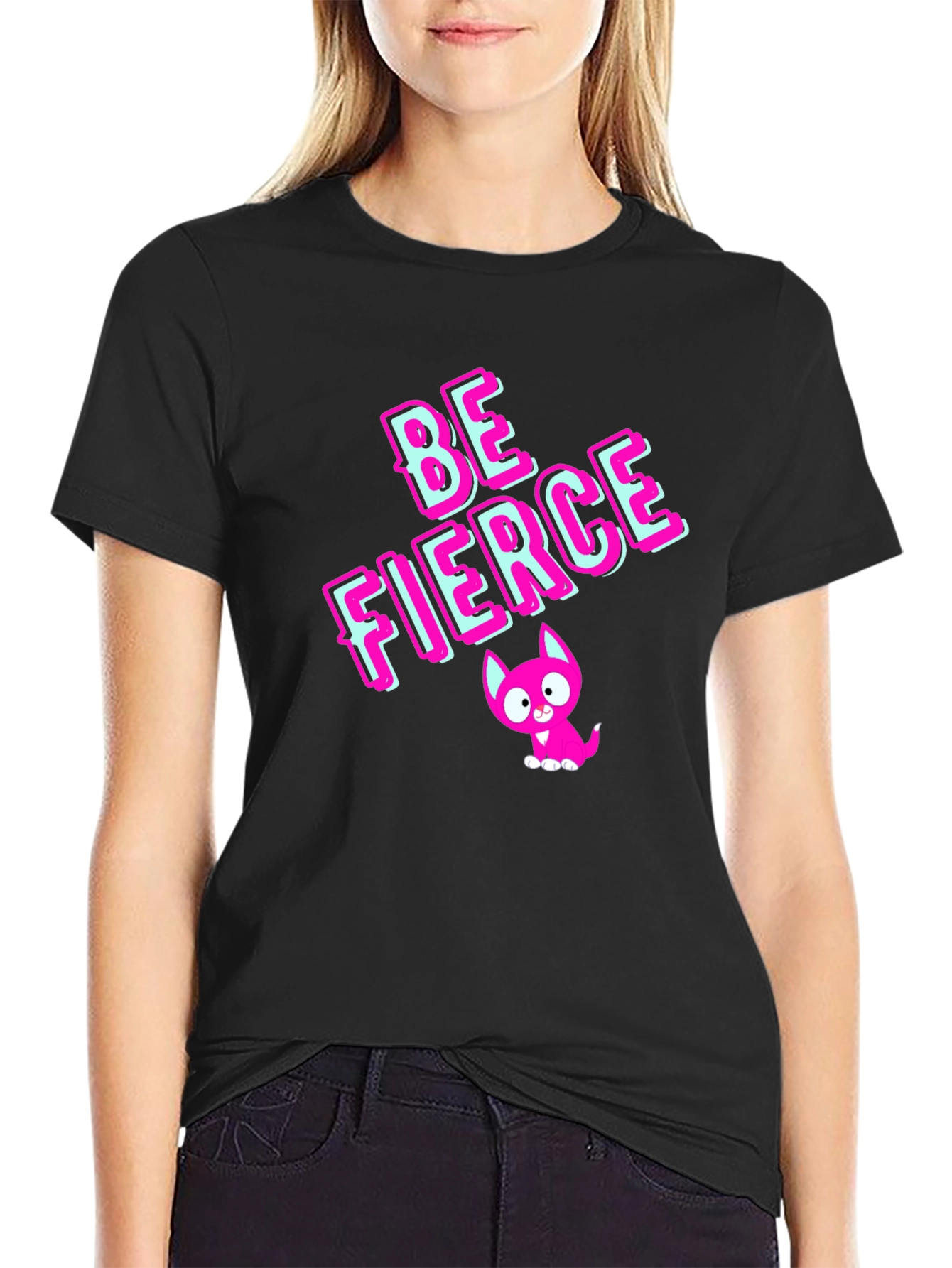Be Fierce Graphic Tee - Stylish Black Cotton T-Shirt