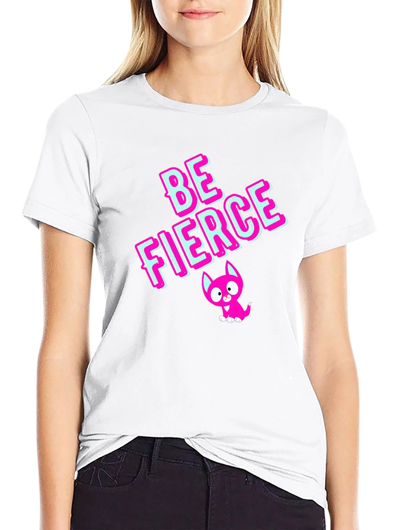 Be Fierce Graphic Tee - Stylish Black Cotton T-Shirt