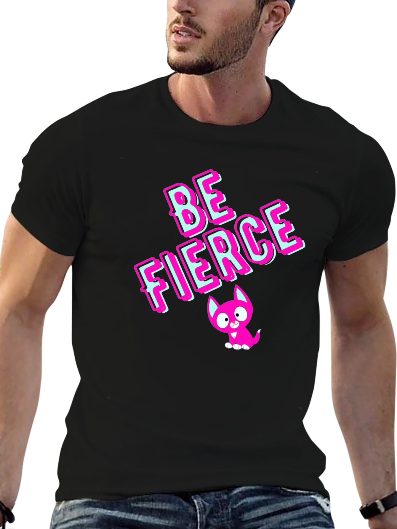 Be Fierce Graphic Tee - Stylish Black Cotton T-Shirt