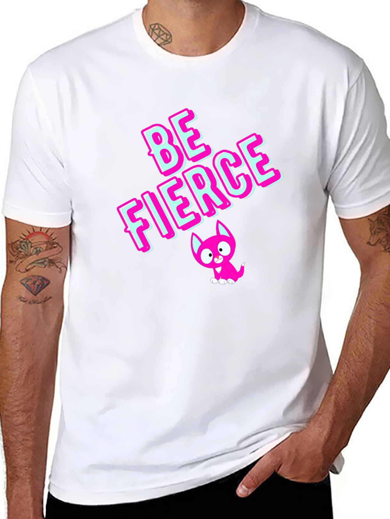 Be Fierce Graphic Tee - Stylish Black Cotton T-Shirt