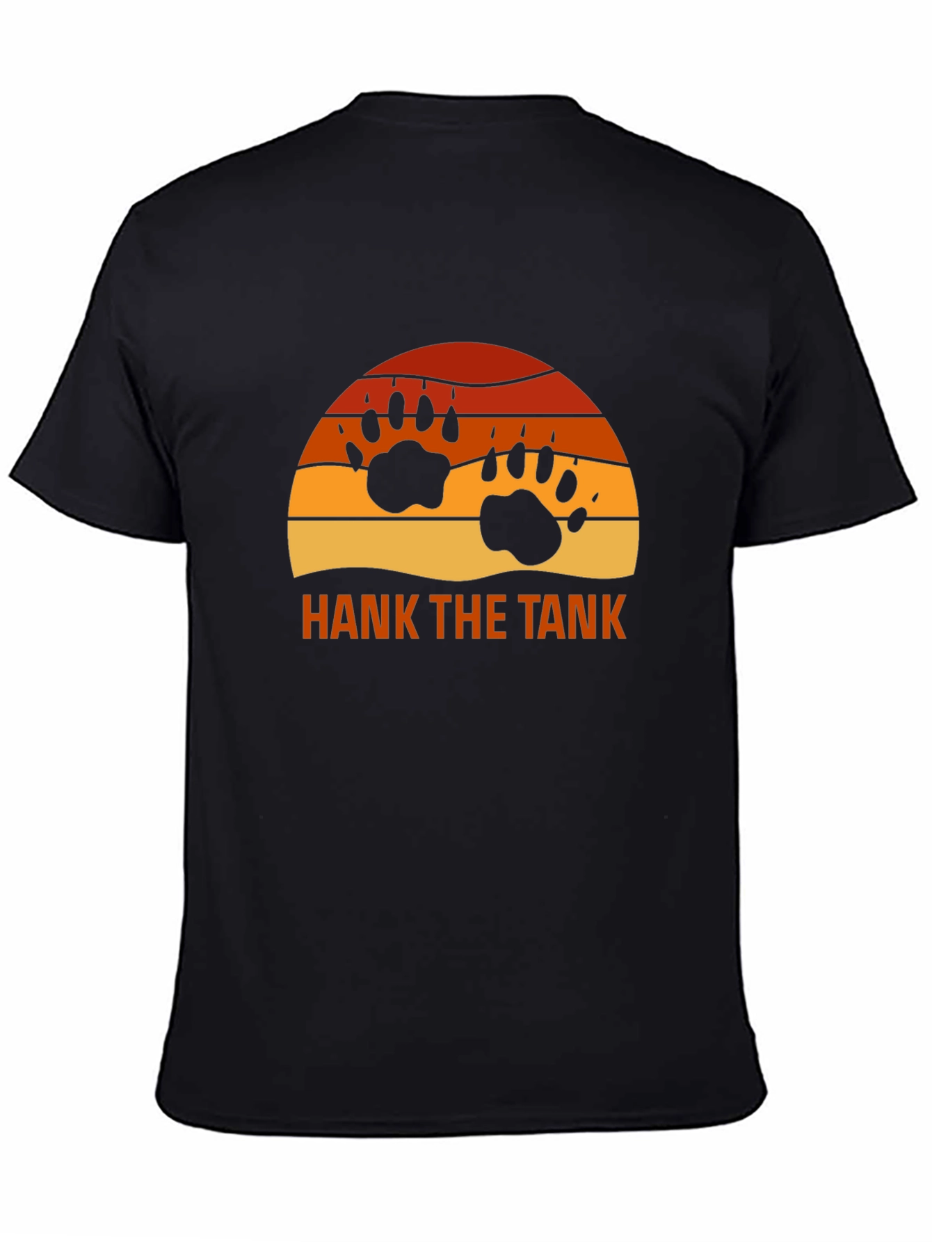 Hank The Tank Bear Paw Sunset Graphic Tee