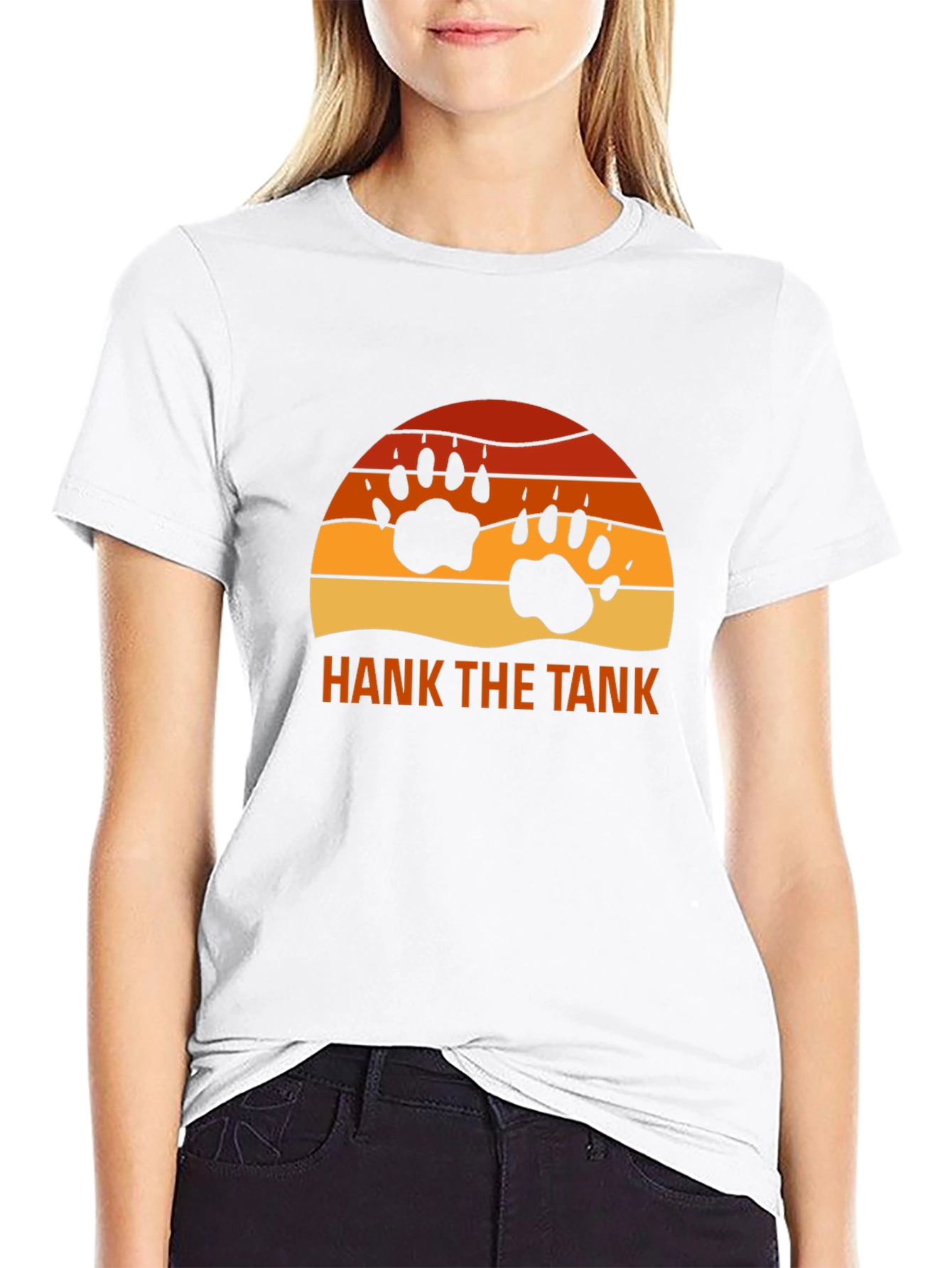 Hank The Tank Bear Paw Sunset Graphic Tee