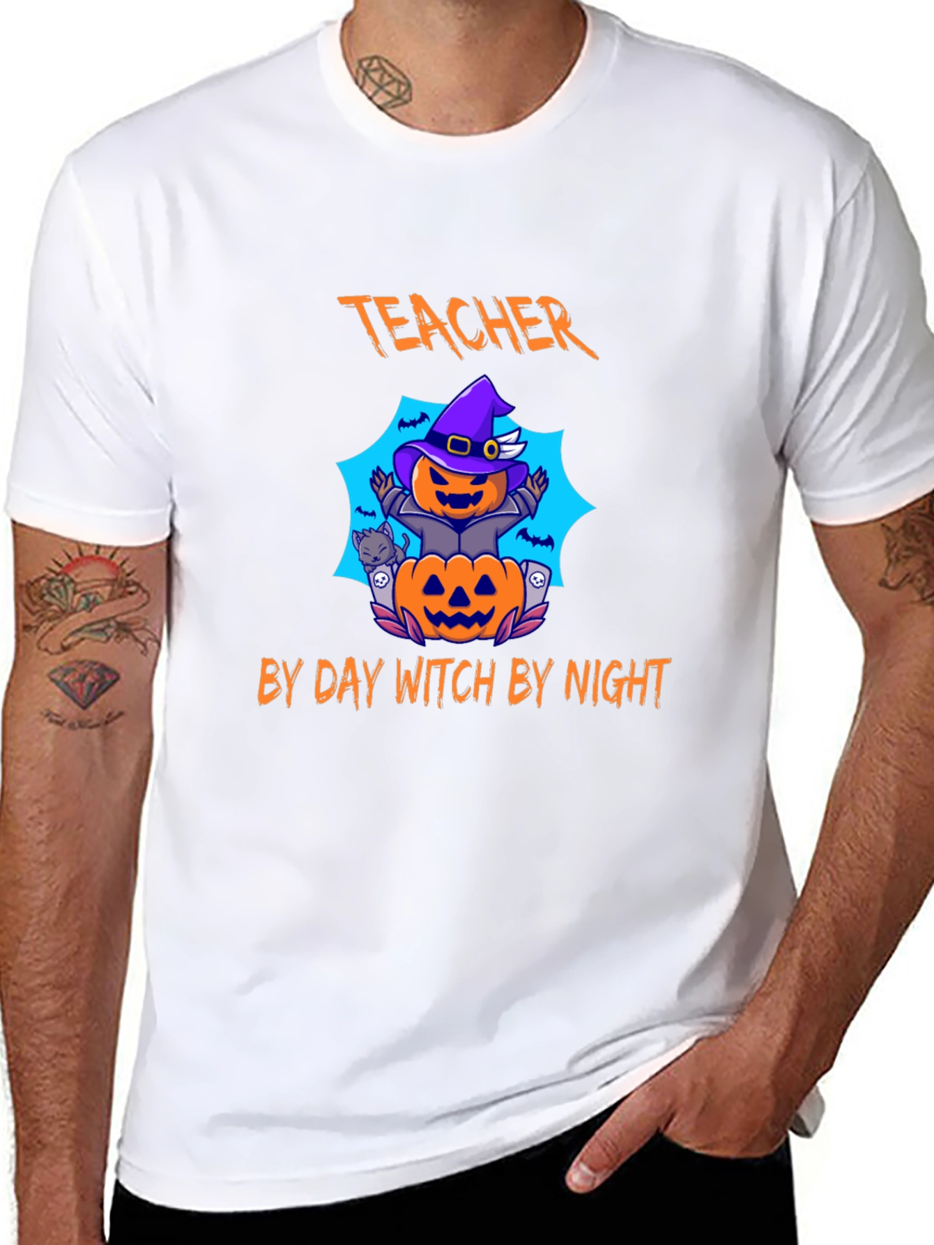 Teacher By Day Witch By Night Halloween T-Shirt
