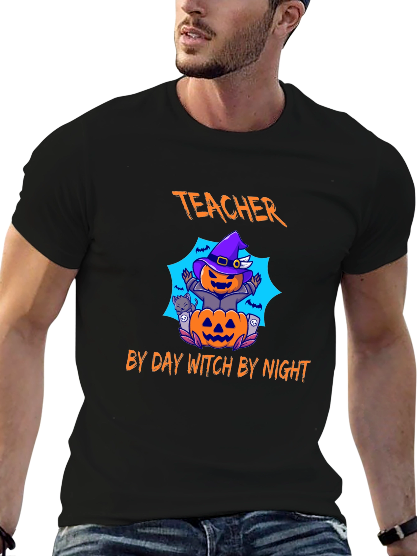 Teacher By Day Witch By Night Halloween T-Shirt