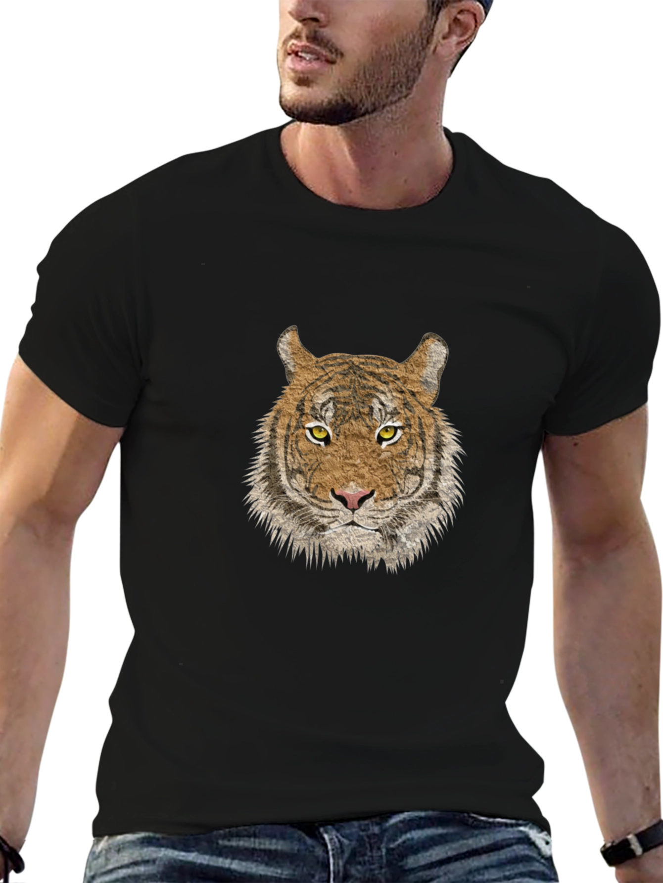 Tiger Graphic Tee - Classic Crew Neck
