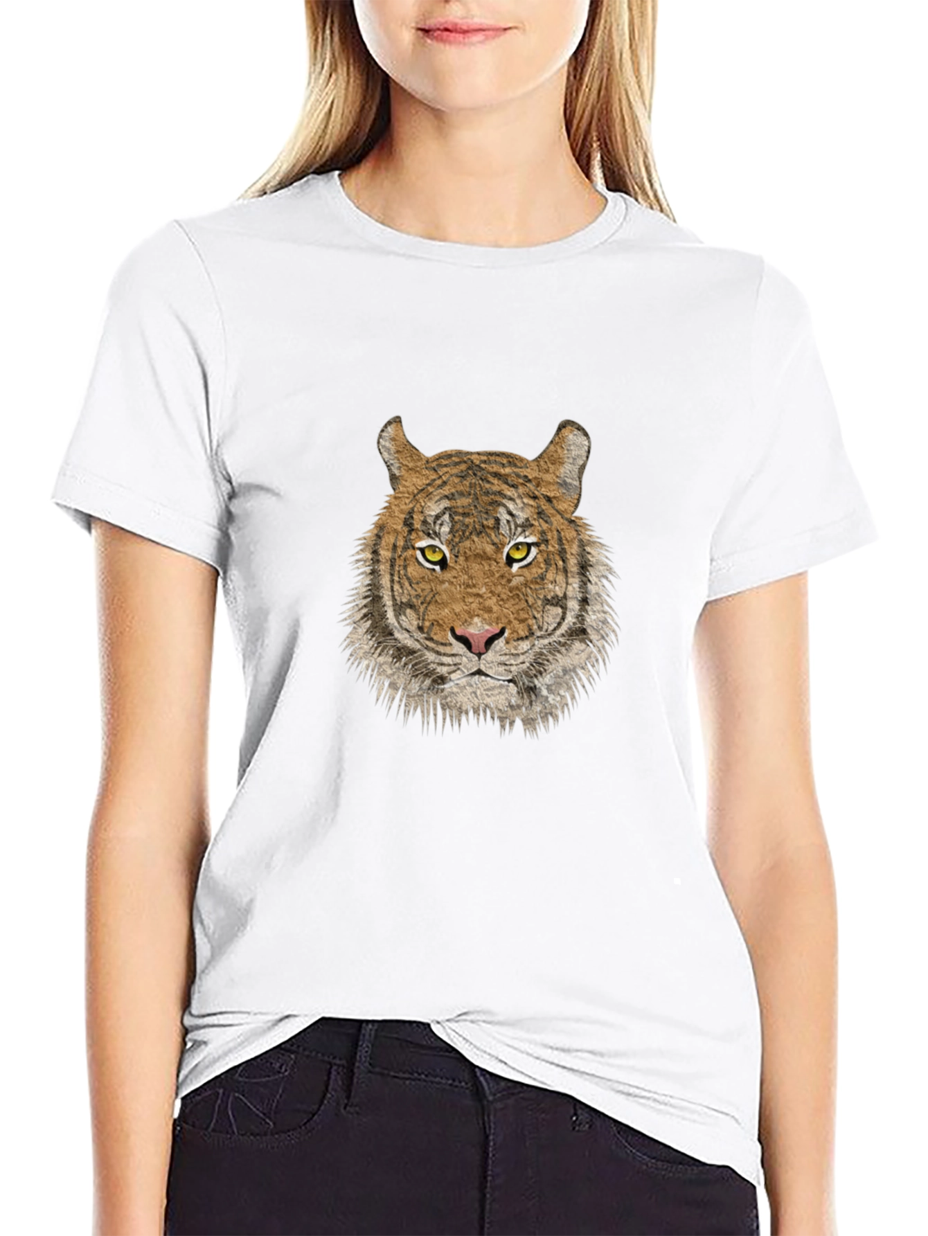 Tiger Graphic Tee - Classic Crew Neck