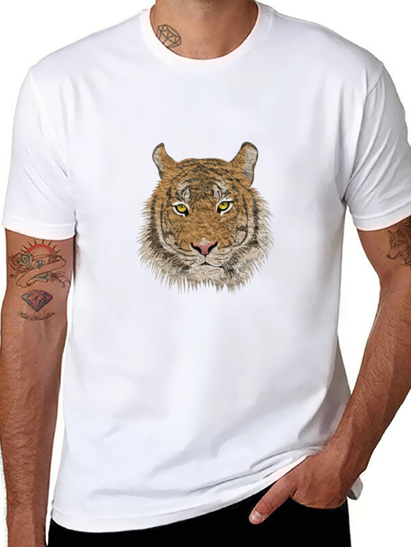 Tiger Graphic Tee - Classic Crew Neck
