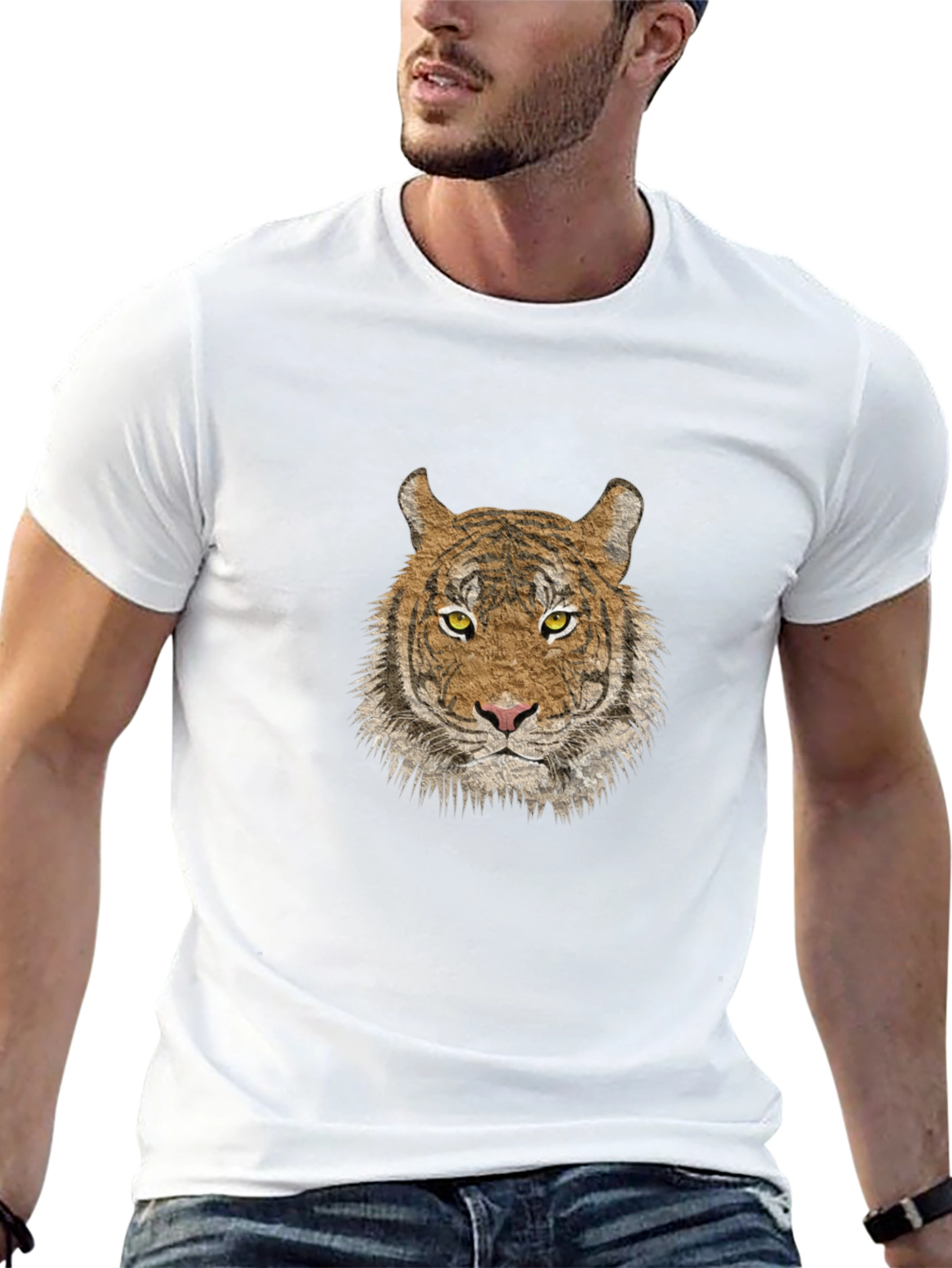 Tiger Graphic Tee - Classic Crew Neck