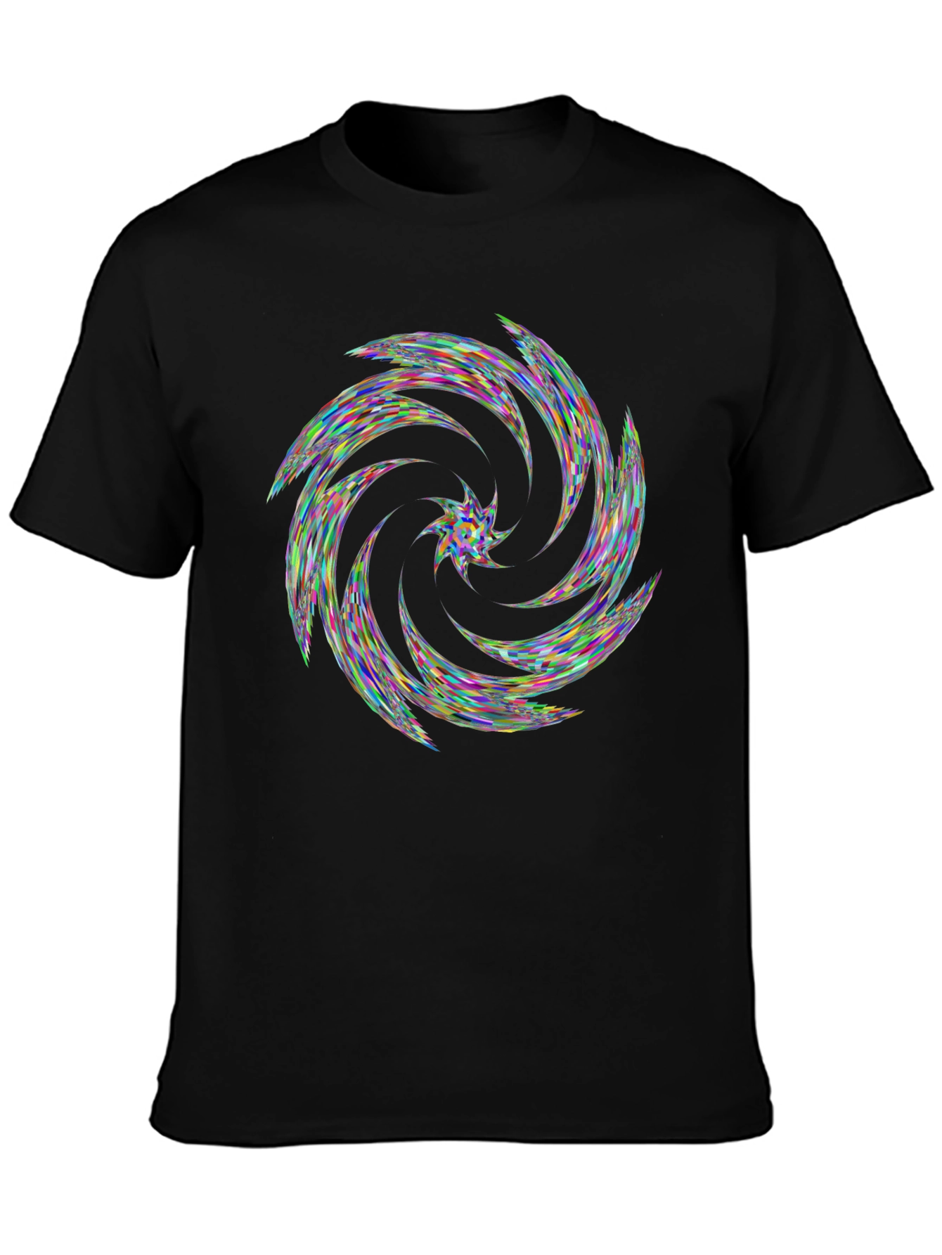 Kaleidoscope Swirl Black T-Shirt