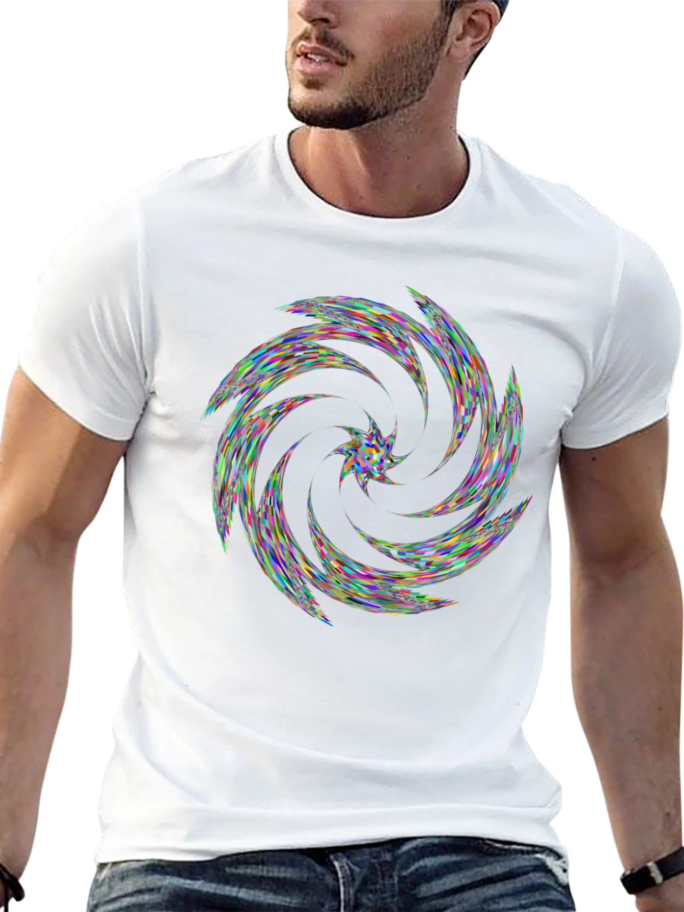 Kaleidoscope Swirl Black T-Shirt