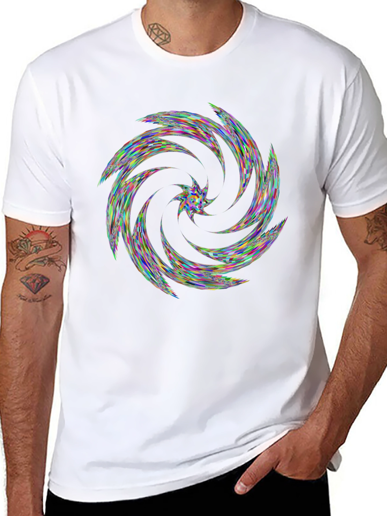 Kaleidoscope Swirl Black T-Shirt